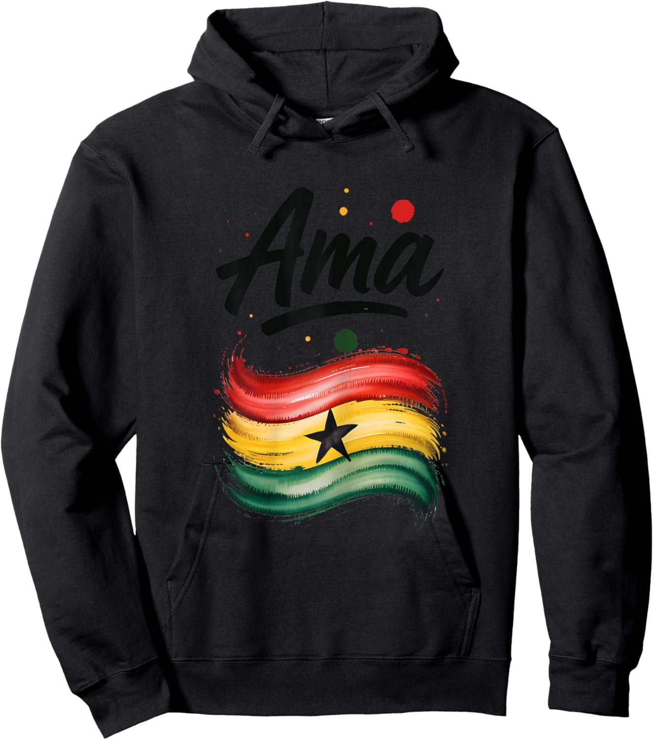 AMA Ghana Flag Ghanaian Name Birthday Gift Hoodie - Hoodie | Black
