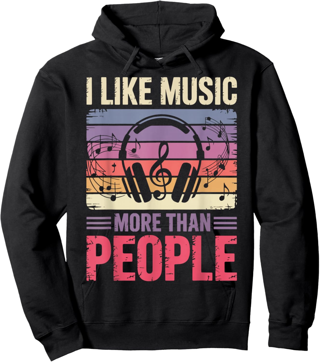 I Like Music More Than People Hoodie - Hoodie | Black
