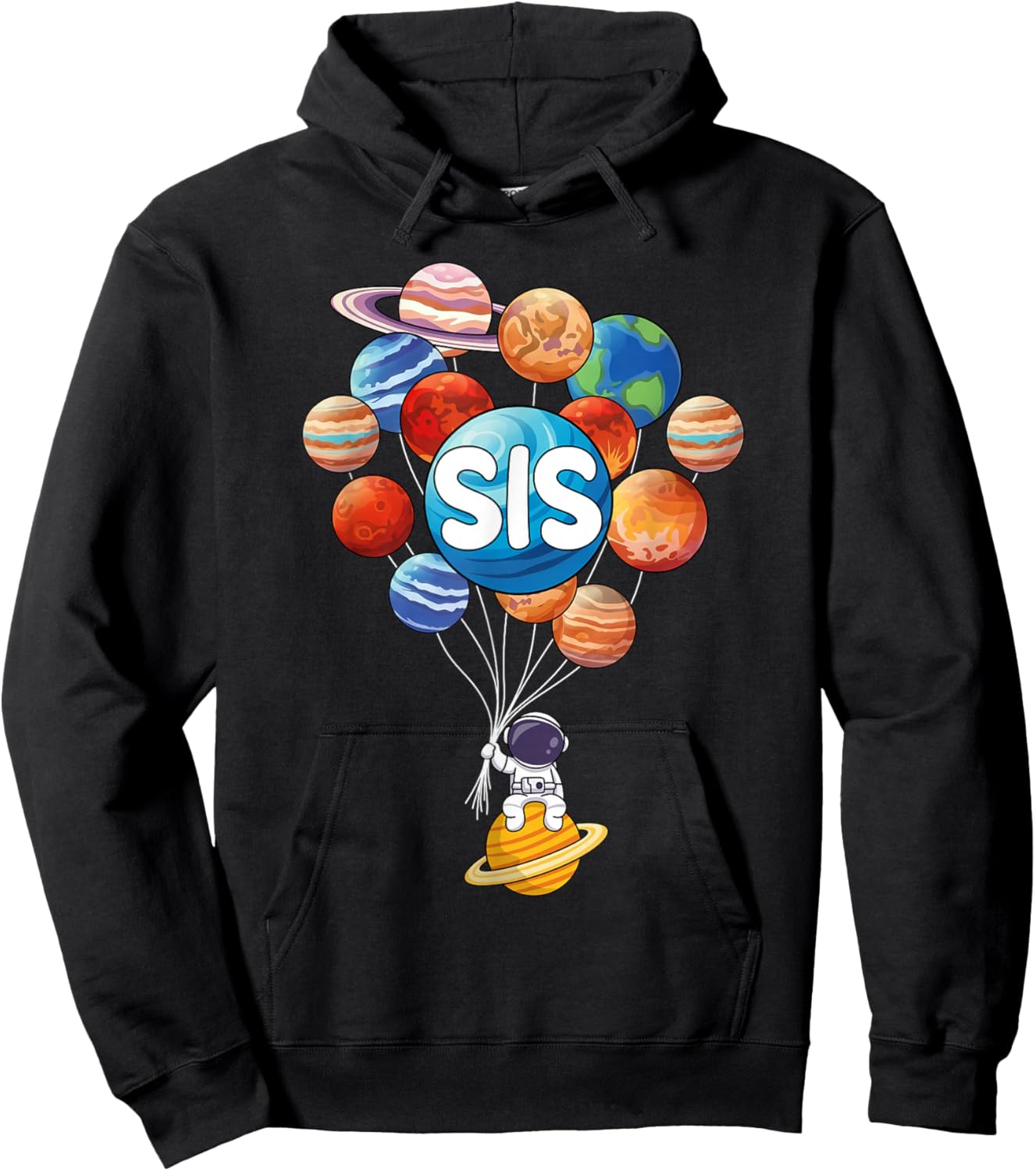 Sis Sister Astronaut Planets STEM Space Family Matching Hoodie - Hoodie | Black