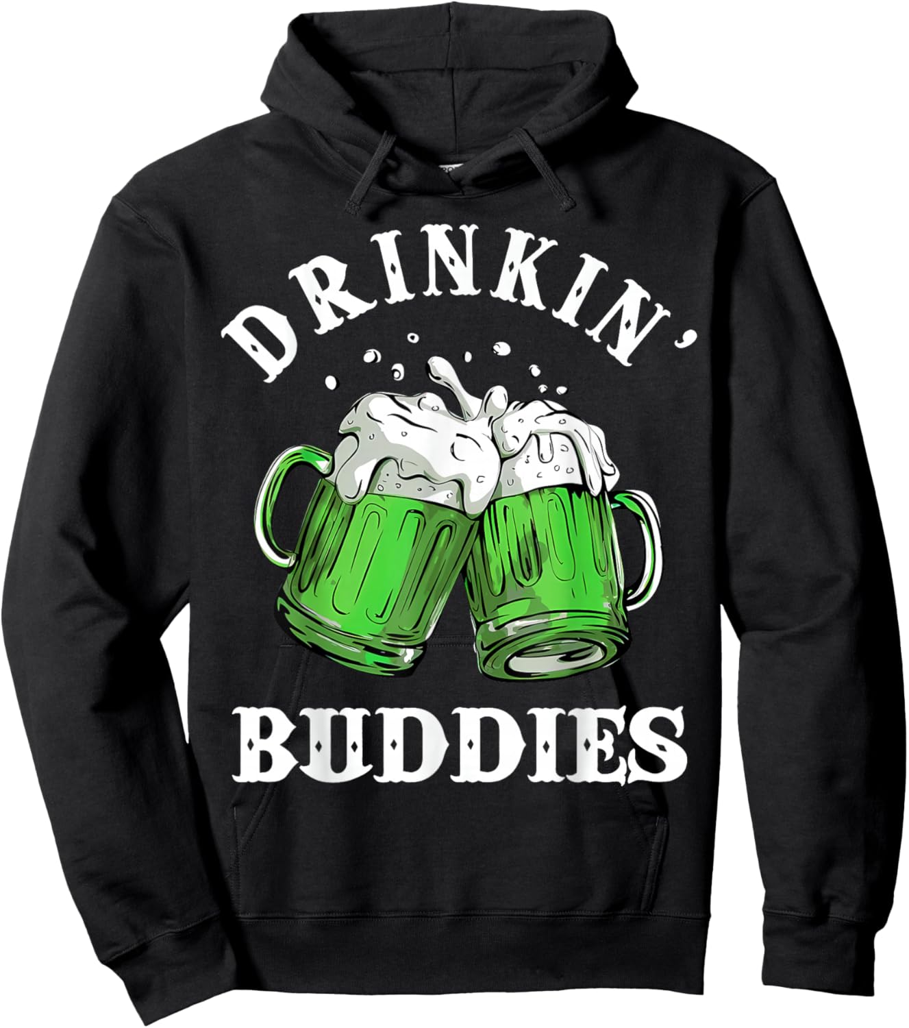 Funny Drinking Buddies St Patricks Day Couples Hoodie - Hoodie | Black
