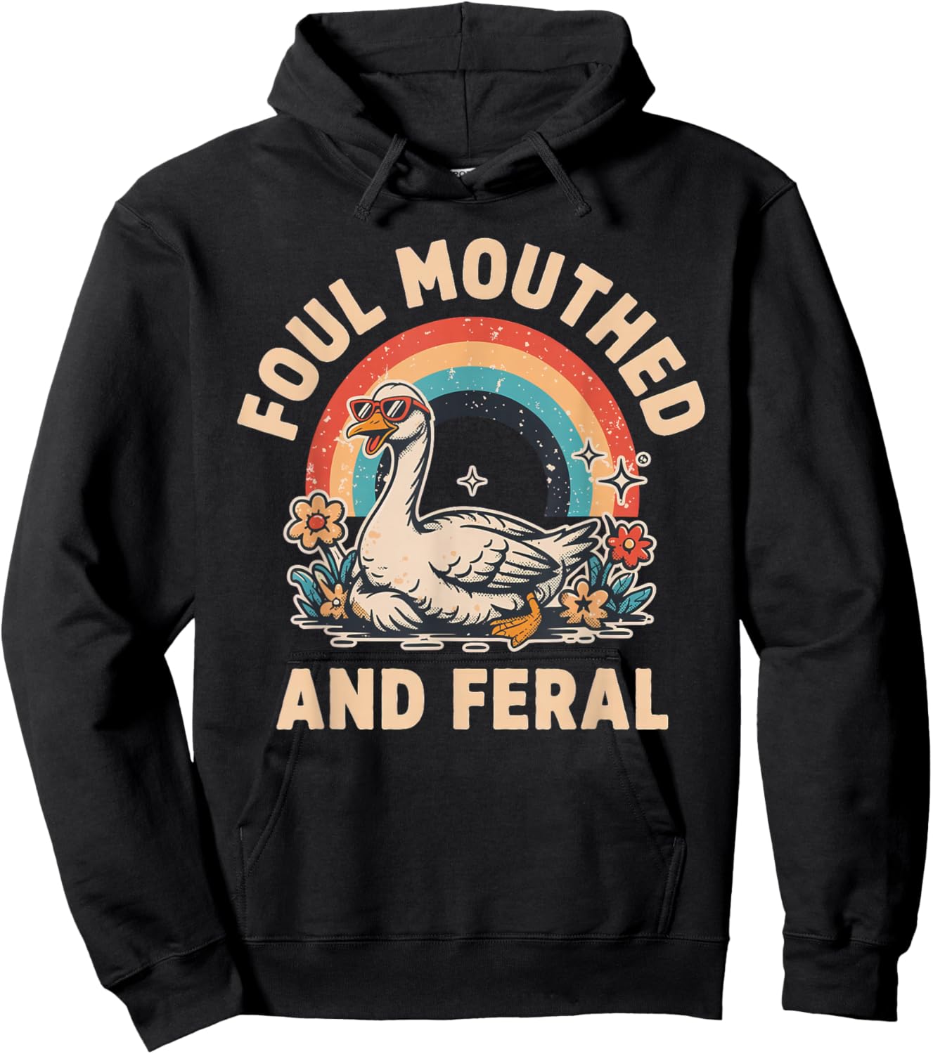 Foul Mouthed and Feral Goose Hoodie - Hoodie | Black