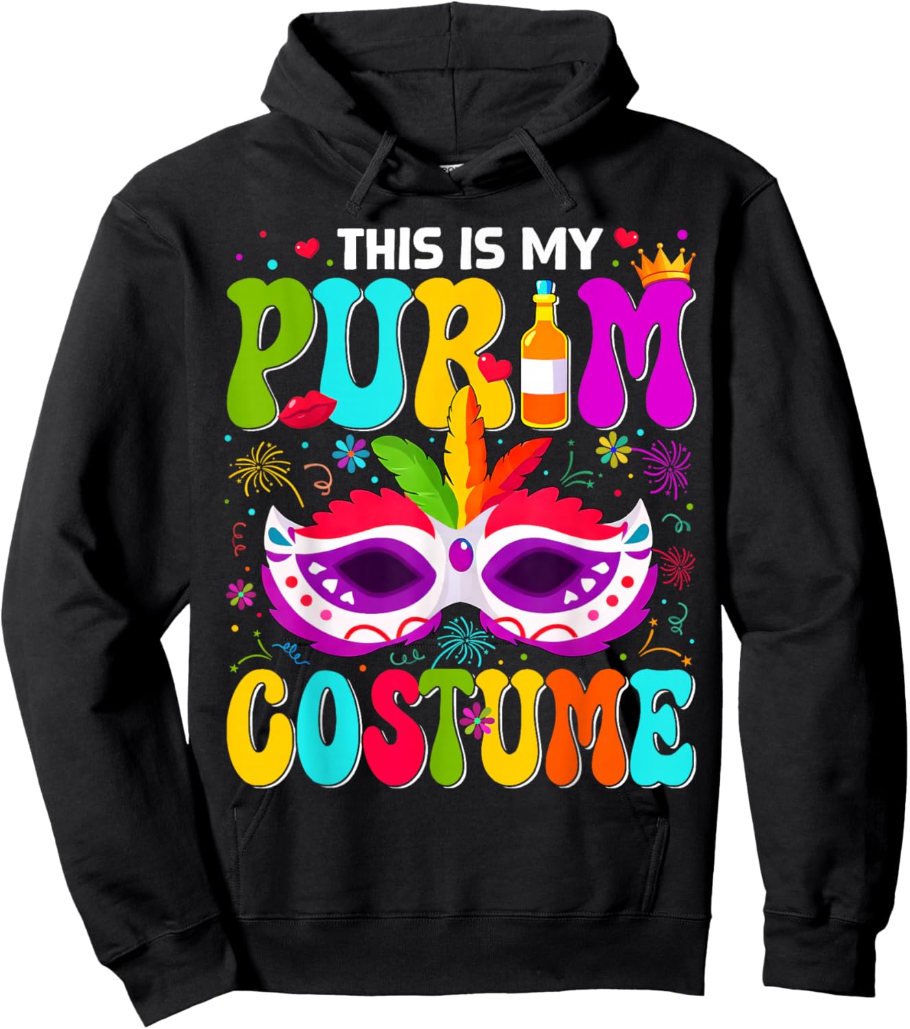 This is My Purim Costume Funny Jewish Holiday Party Outfit Hoodie - Hoodie | Black