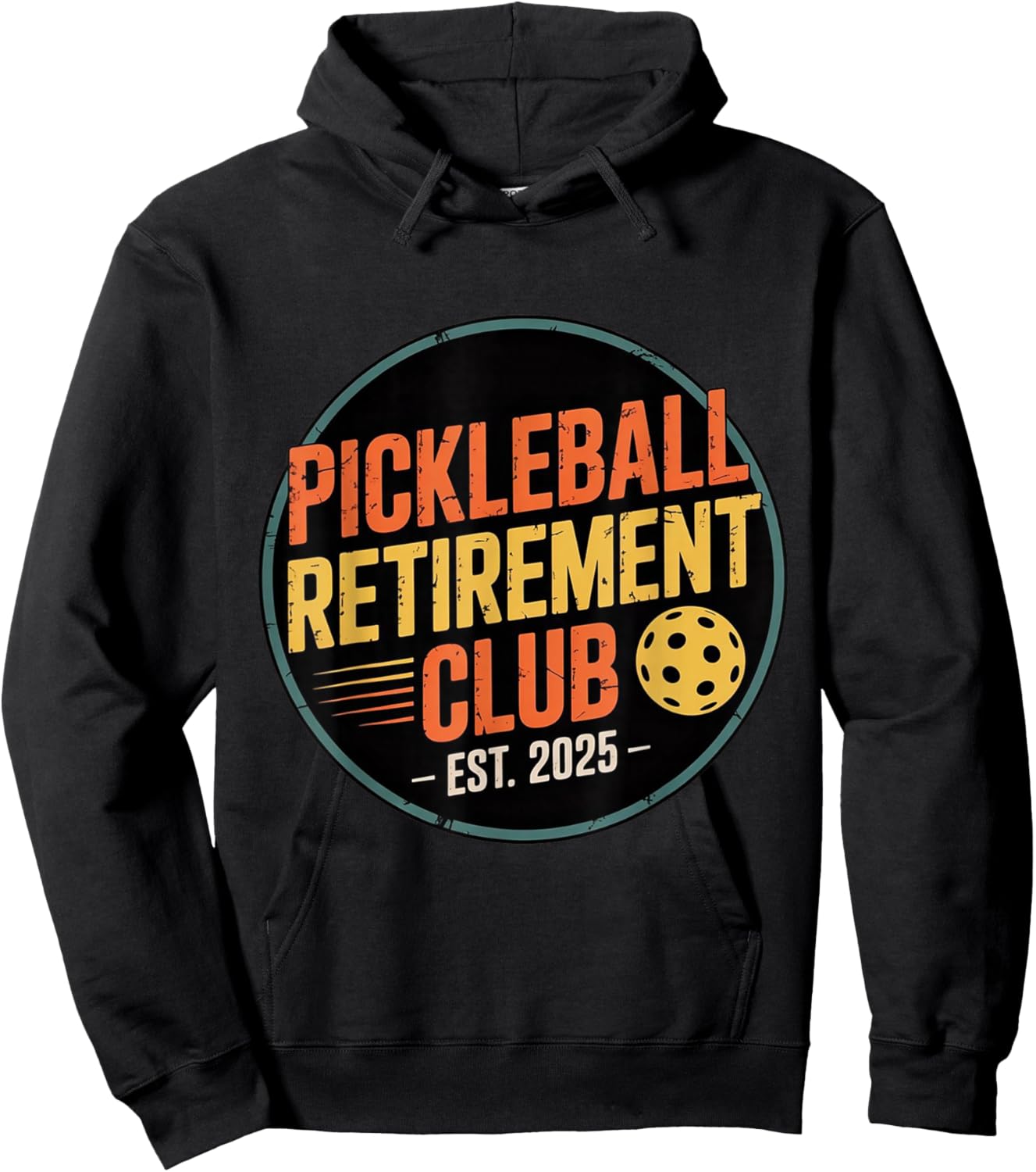 Retro Pickleball Retirement Club Apparel Retro Vintage Hoodie - Hoodie | Black
