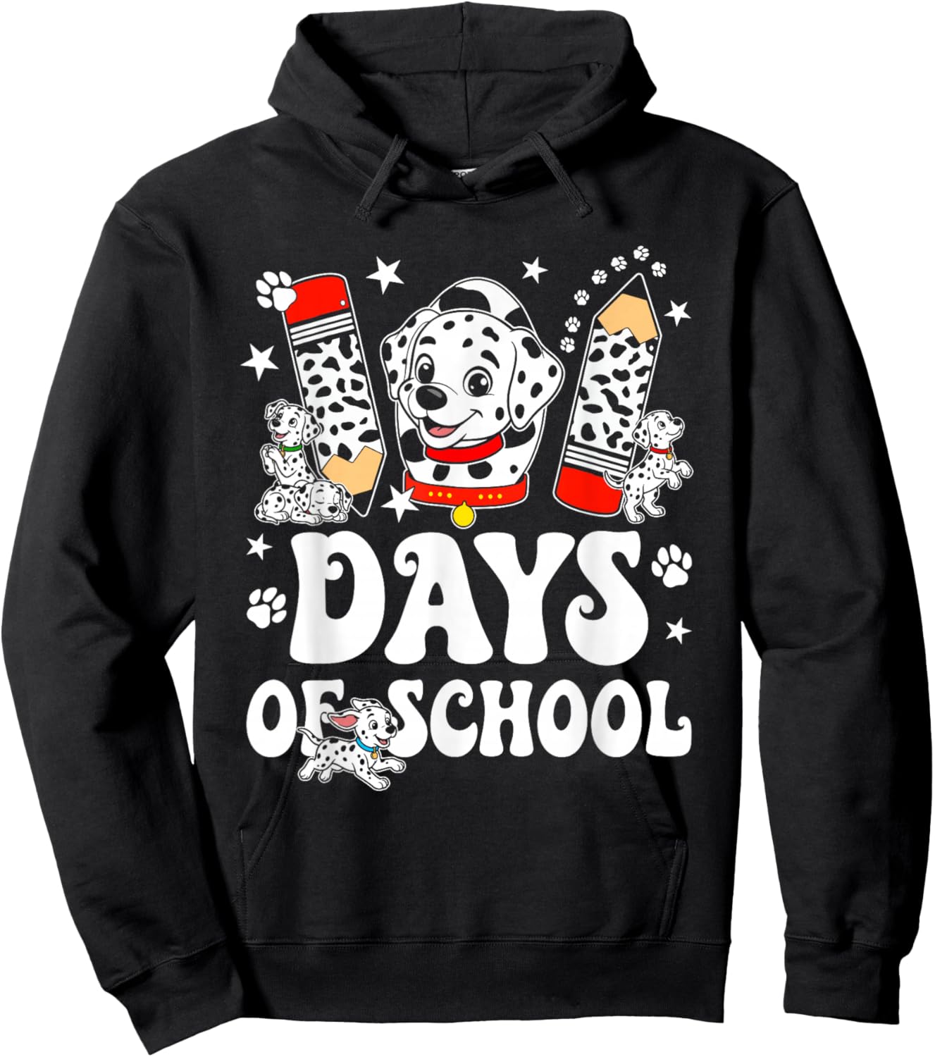 Happy 101 Days School Cute Dog 100 Days Smarter Student Kids Hoodie - Hoodie | Black