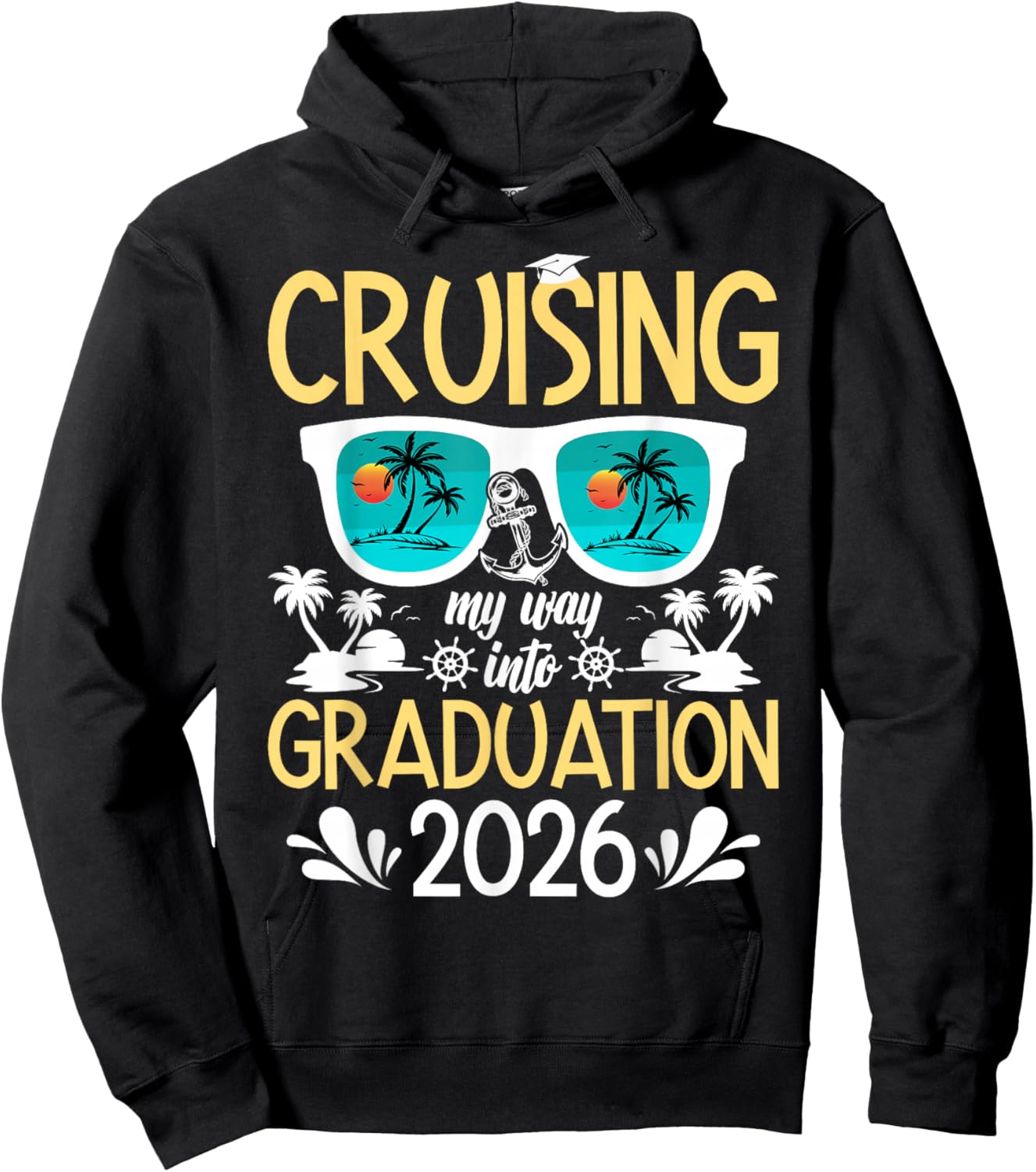 Cruising Into Graduation Cruise 2026 Graduate Cruise Trip Hoodie - Hoodie | Black