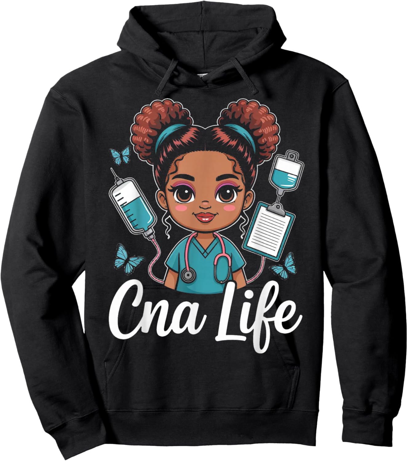 CNA Life Cute Nursing Assistant Medical Career Art Hoodie - Hoodie | Black