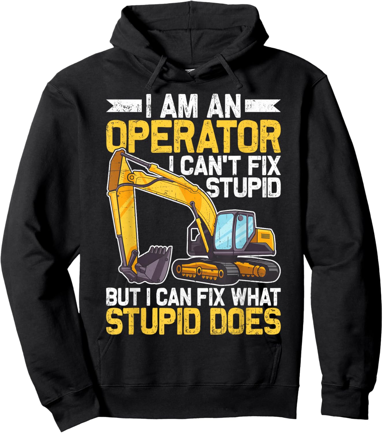 Funny Heavy Equipment Operator Men Heavy Machinery Worker Hoodie - Hoodie | Black