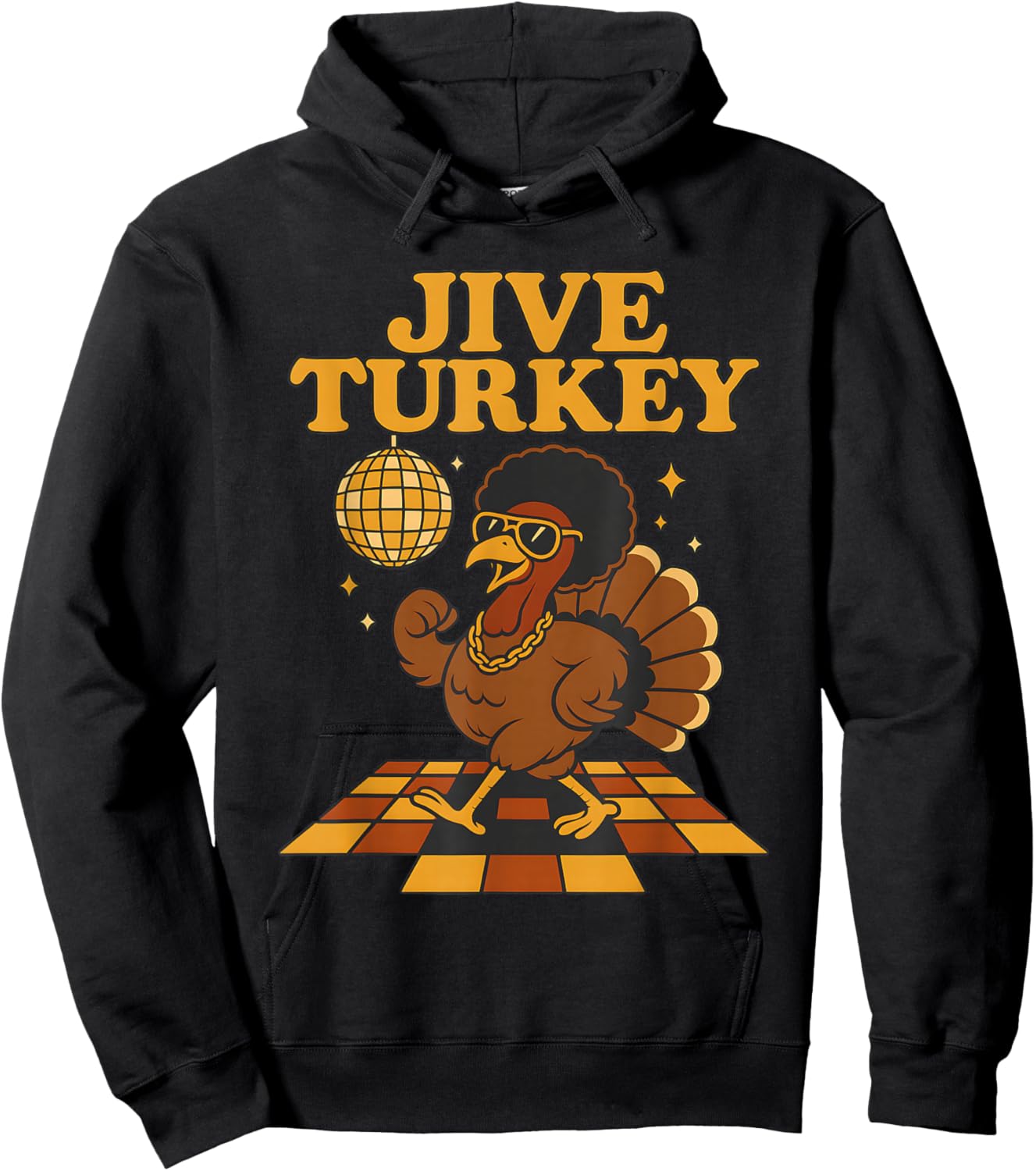 Jive Turkey Funny Thanksgiving Hoodie - Hoodie | Black