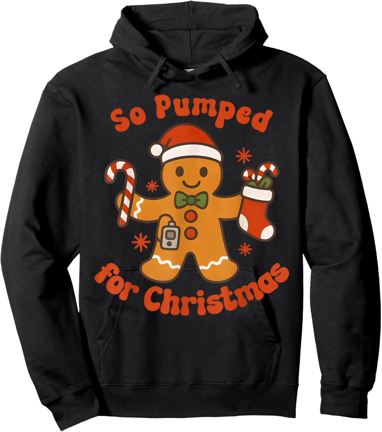 So Pumped for Christmas Gingerbread Diabetic Awareness Hoodie - Hoodie | Black