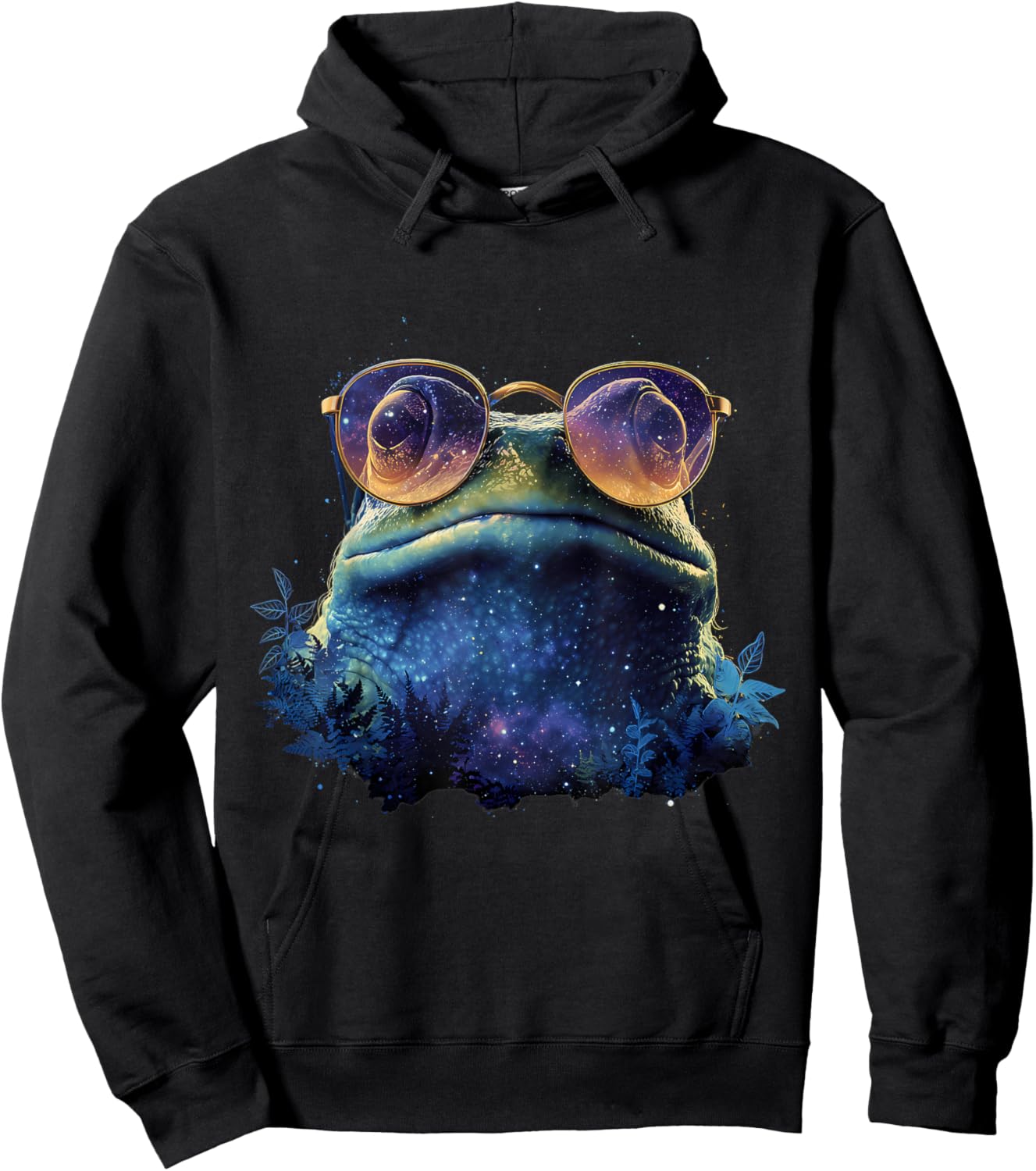 Frog with Sunglasses Forest Toad Lover Amphibian Animal Art Hoodie - Hoodie | Black