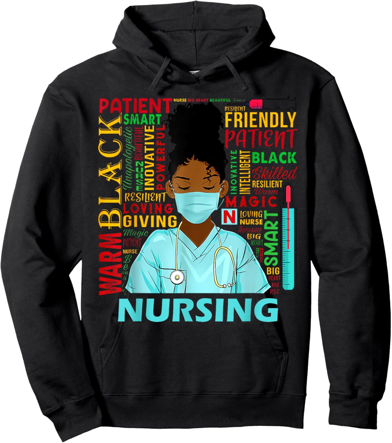 Black Strong Nurse Afro Love Melanin African American Women Hoodie - Hoodie | Black