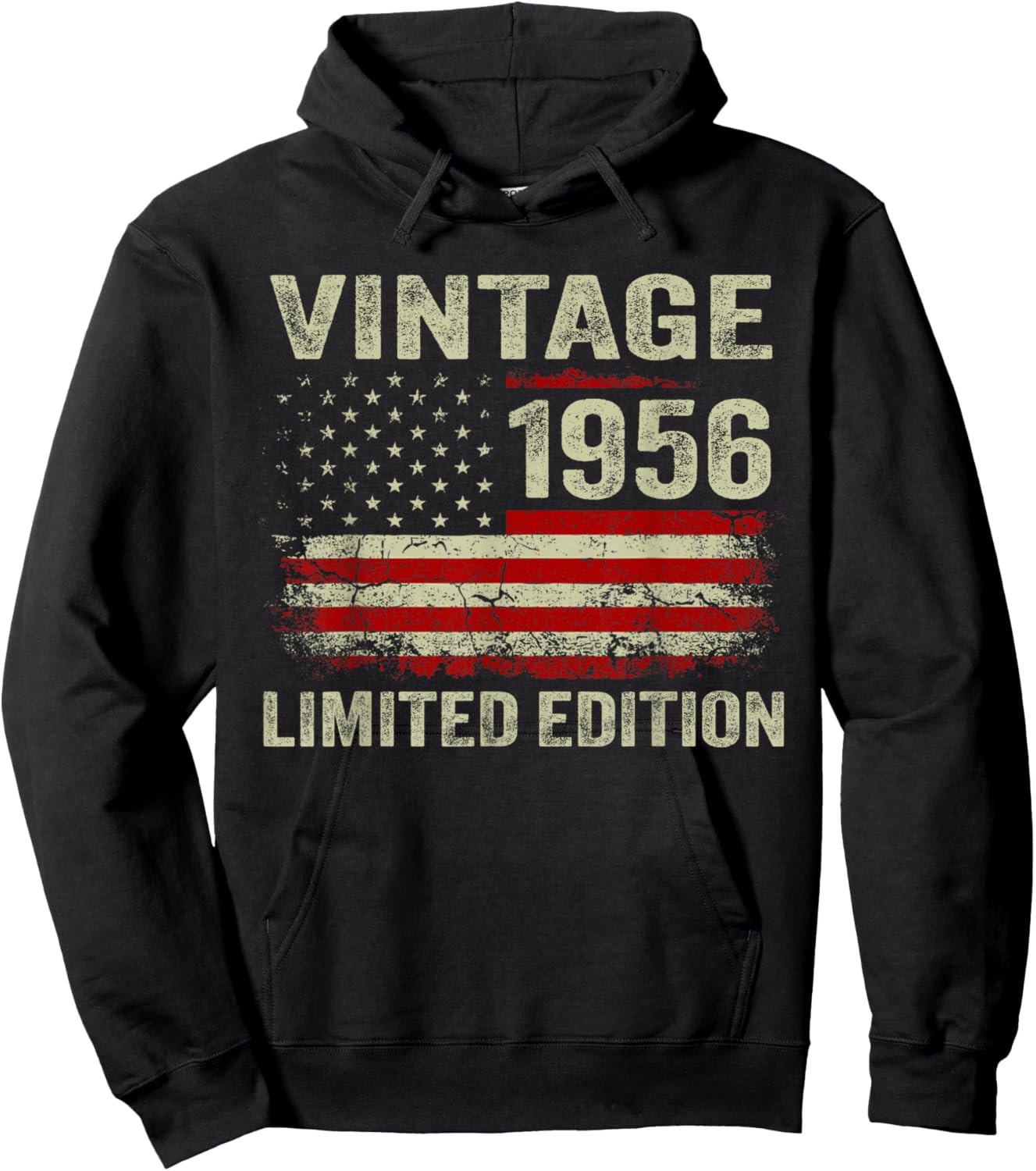 70 Year Old Gifts Vintage 1956 American Flag 70th Birthday Hoodie - Hoodie | Black