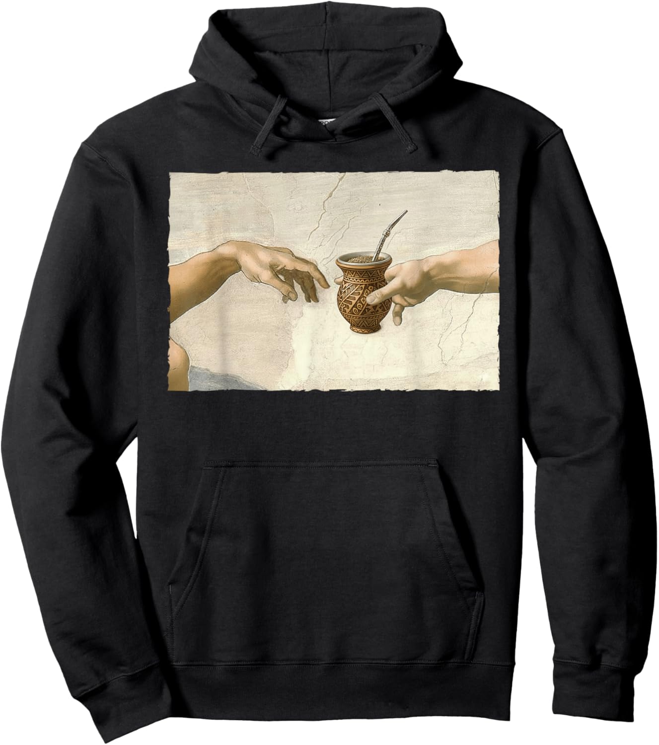 Yerba Mate Lover Argentina Yerba Mate The Creation of Adam Hoodie - Hoodie | Black