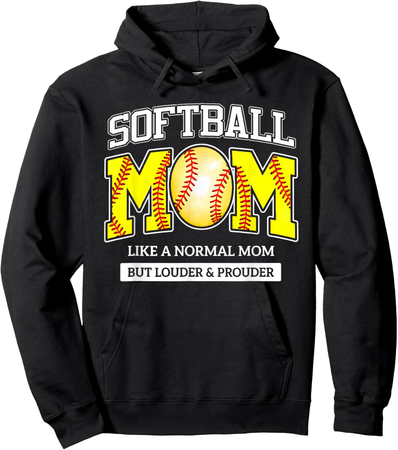 Loud and Proud Mom Life Softball Baseball Mothers Game Day Hoodie - Hoodie | Black