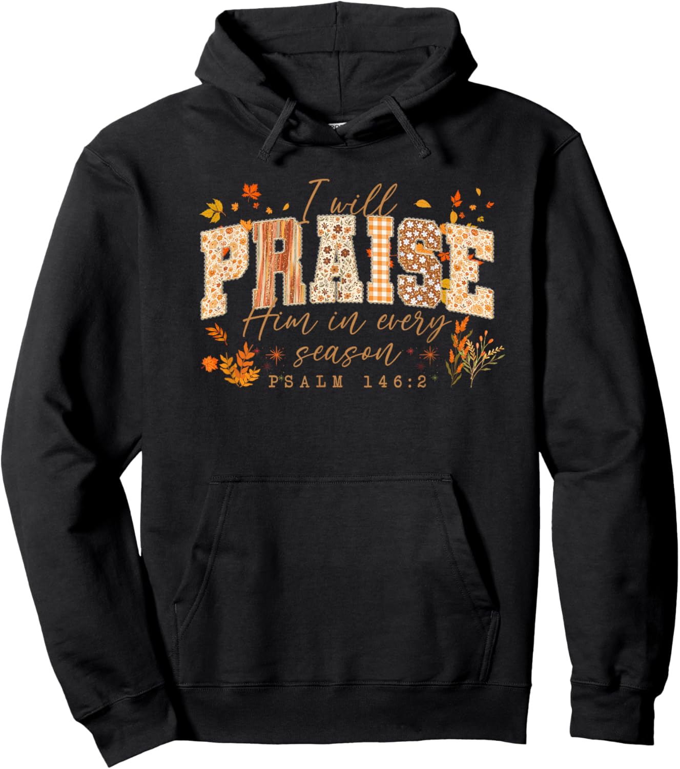 I Will Praise Him in Every Season Fall, Thanksgiving Design Hoodie - Hoodie | Black