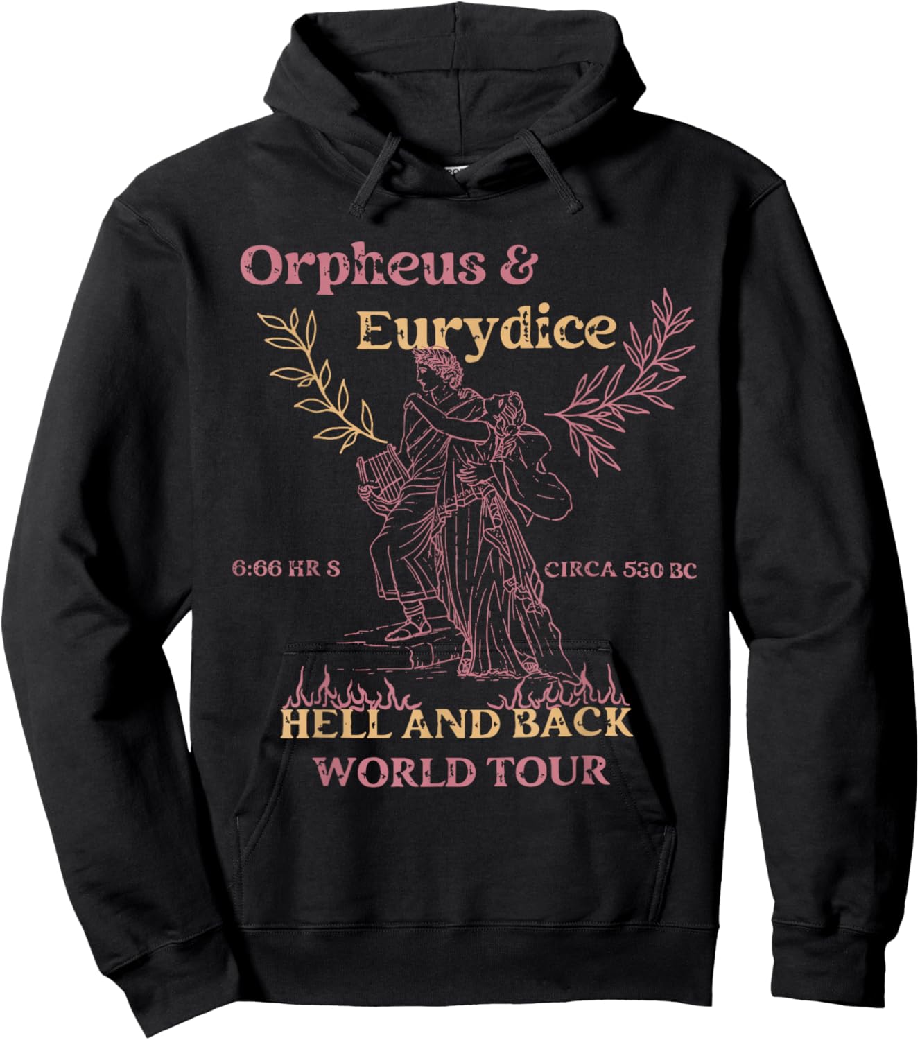 Orpheus and Eurydice Distressed Band Greek Mythology Poet Hoodie - Hoodie | Black