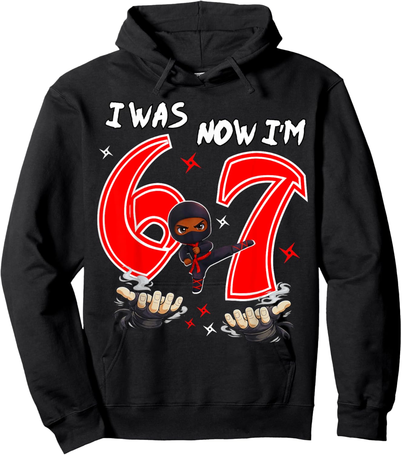I was 6 Now I'm 7 Ninja 7th Birthday Hoodie - Hoodie | Black