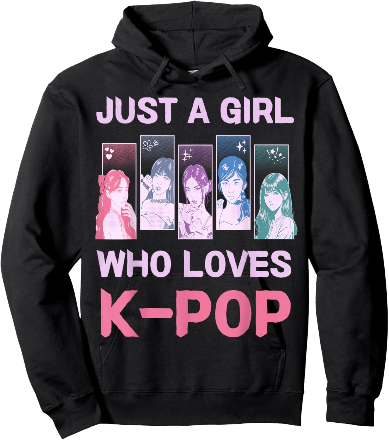Just A Girl Who Loves K-Pop Korean Culture K pop Music Lover Hoodie - Hoodie | Black