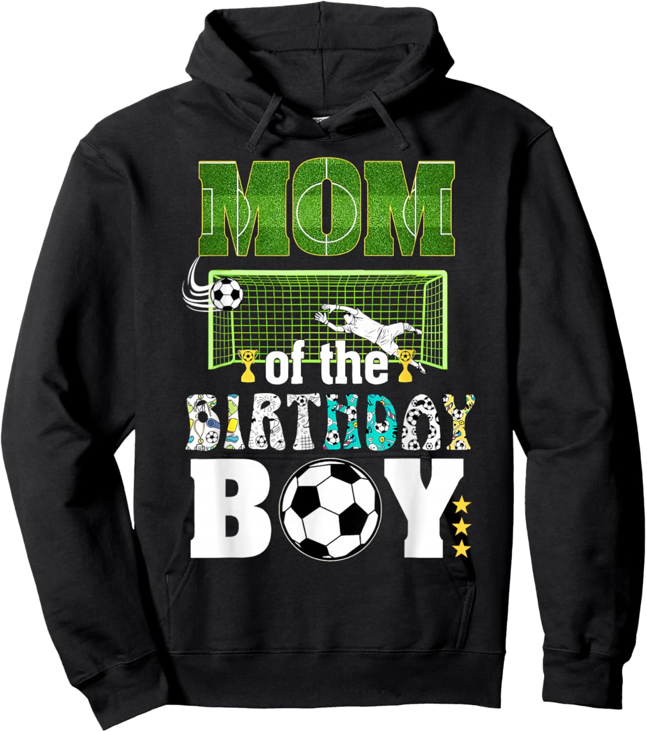 Soccer Birthday Party Mom of The Birthday Boy Hoodie - Hoodie | Black