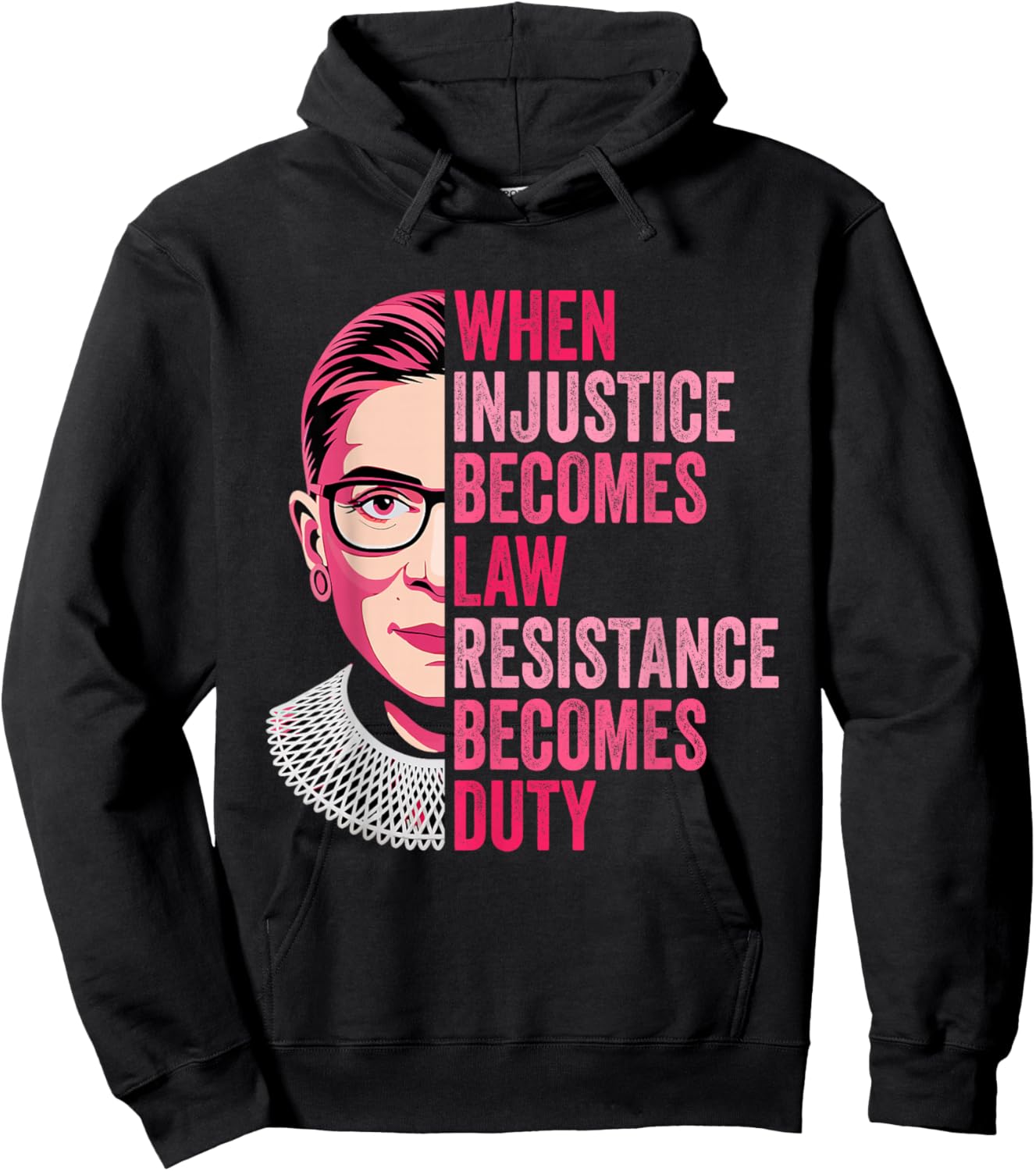 When Injustice Becomes Law Resistance Becomes Duty RBG Quote Hoodie - Hoodie | Black