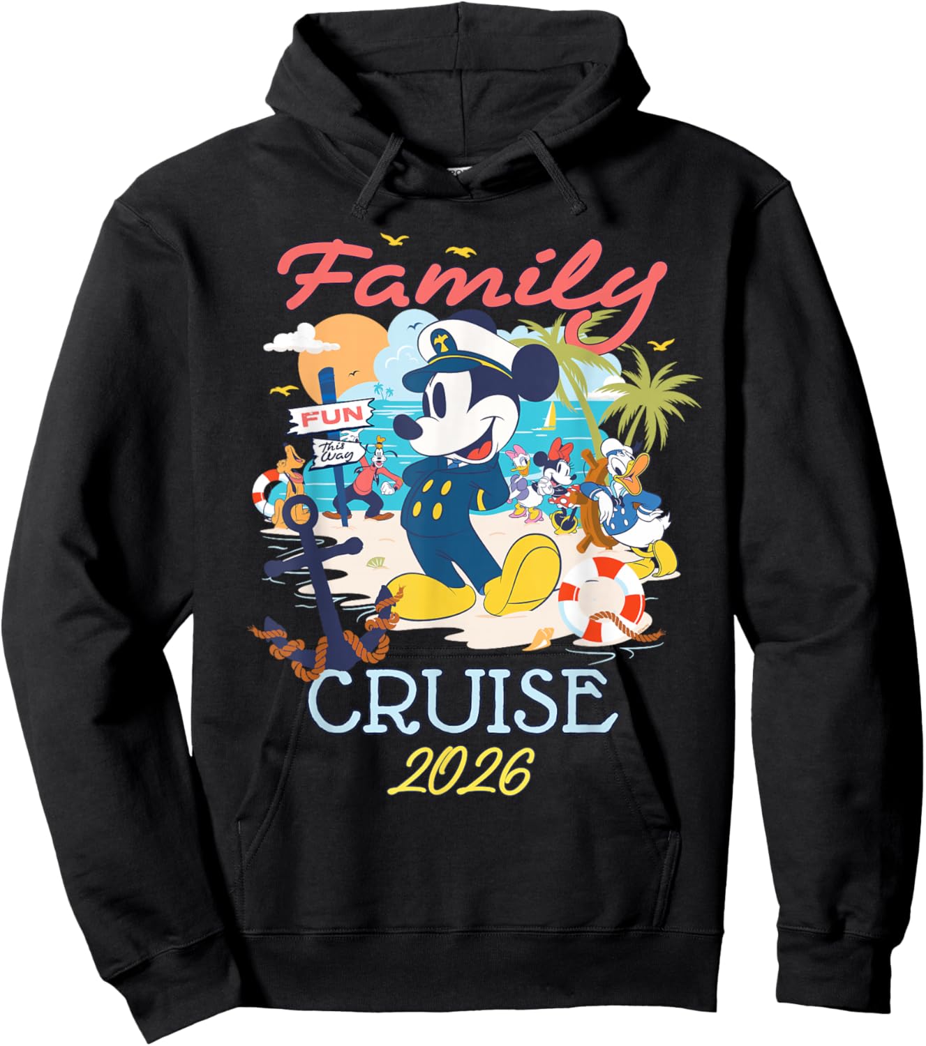 Disney Mickey Mouse & Friends Family Cruise 2026 Vacation Hoodie - Hoodie | Black