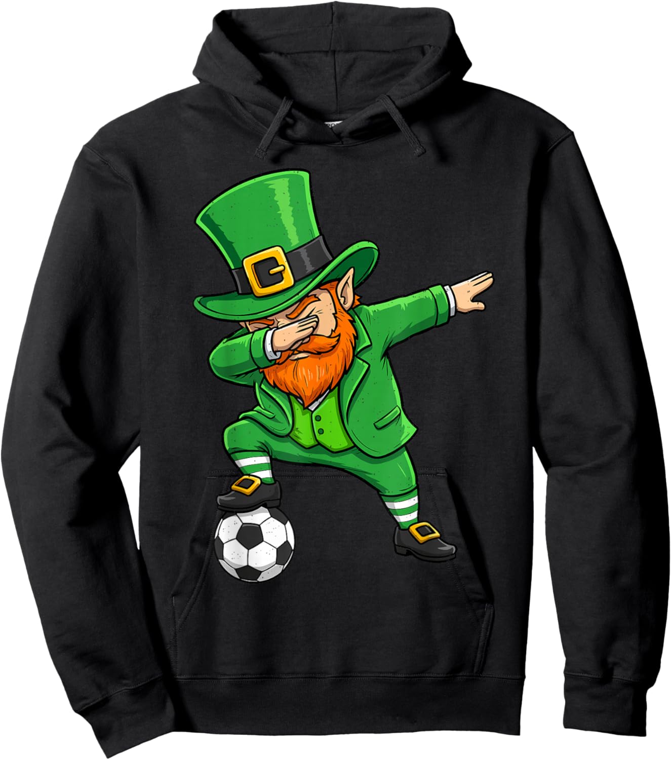 Leprechaun Soccer Green St Patricks Day Sport Men Boy Kids Hoodie - Hoodie | Black