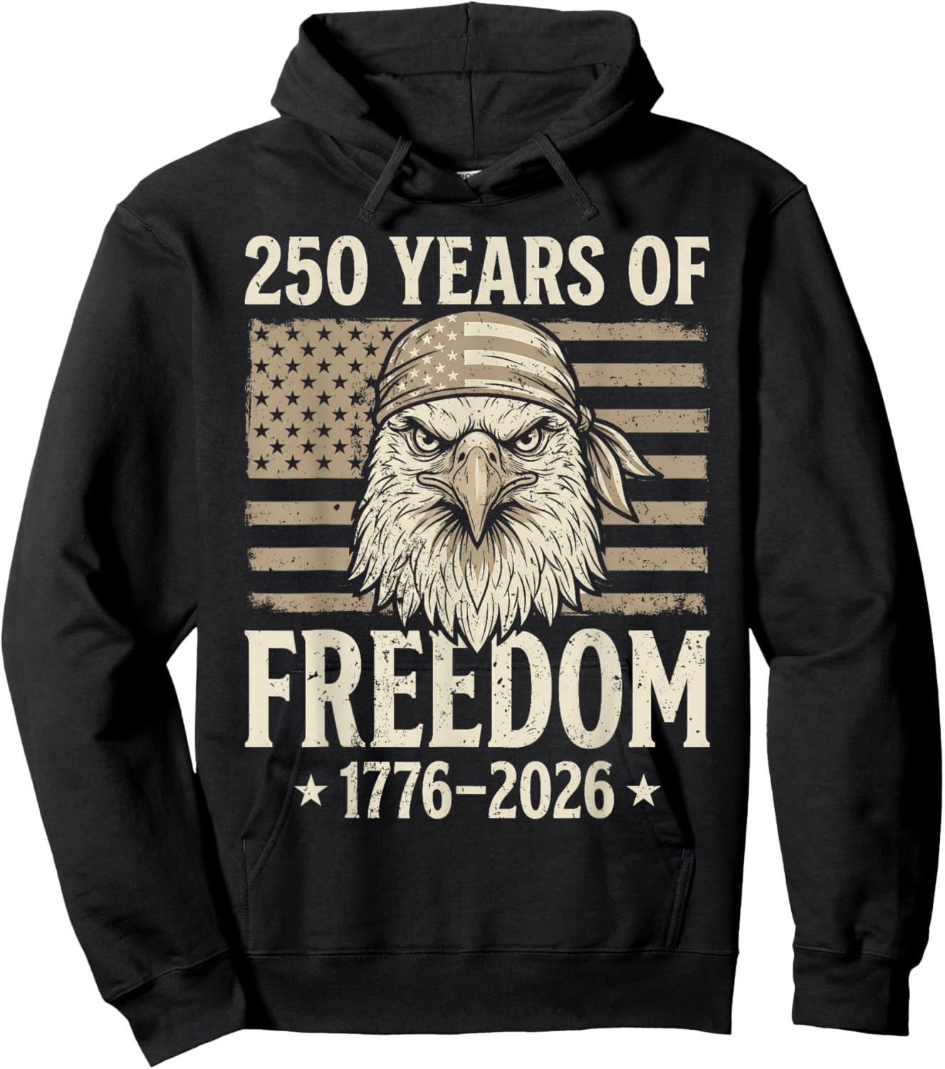 Flag Vintage 250 Years American 1776 2026 250th USA Birthday Hoodie - Hoodie | Black