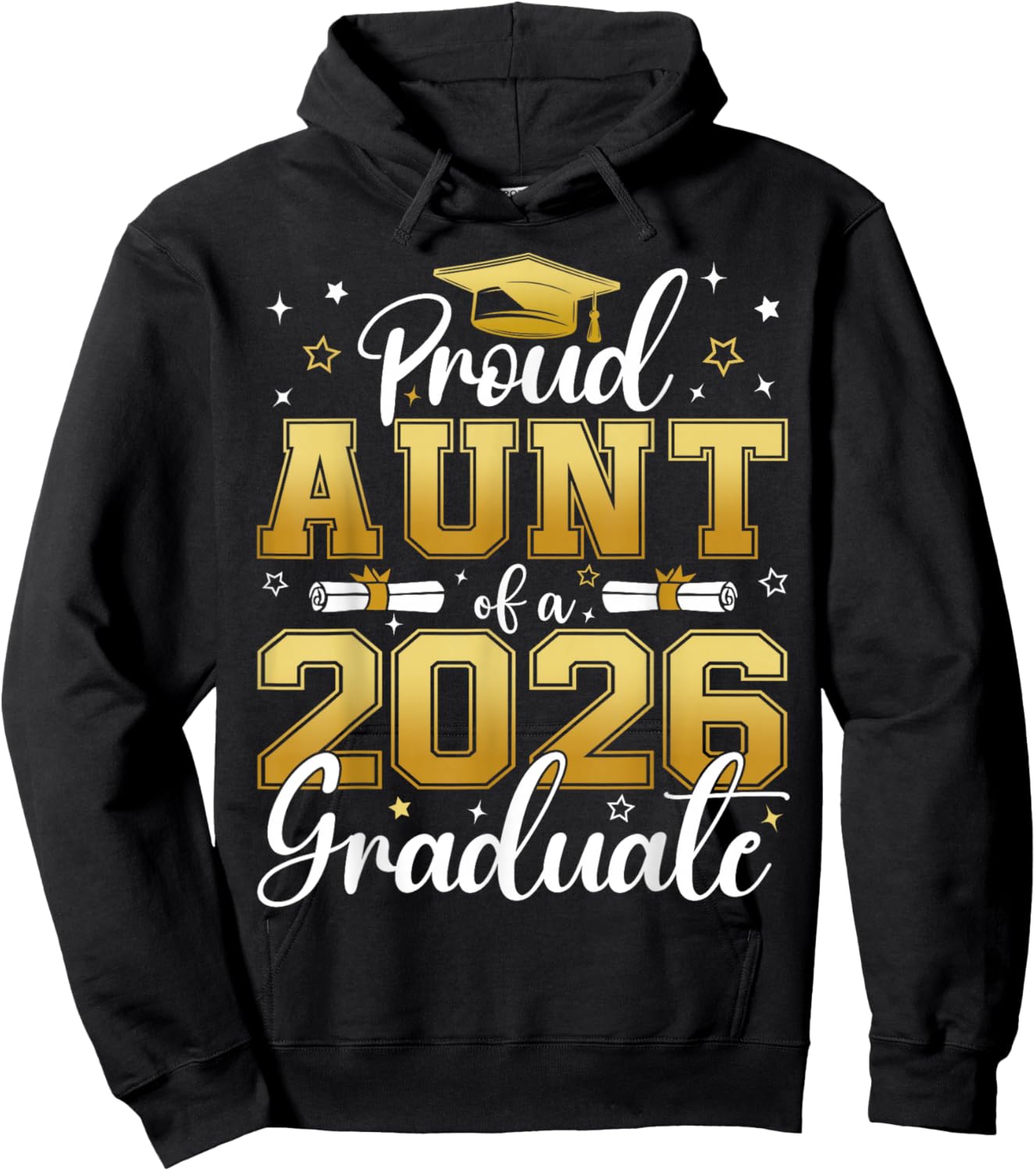 Proud Aunt of a Class of 2026 Graduate Senior Graduation Hoodie - Hoodie | Black