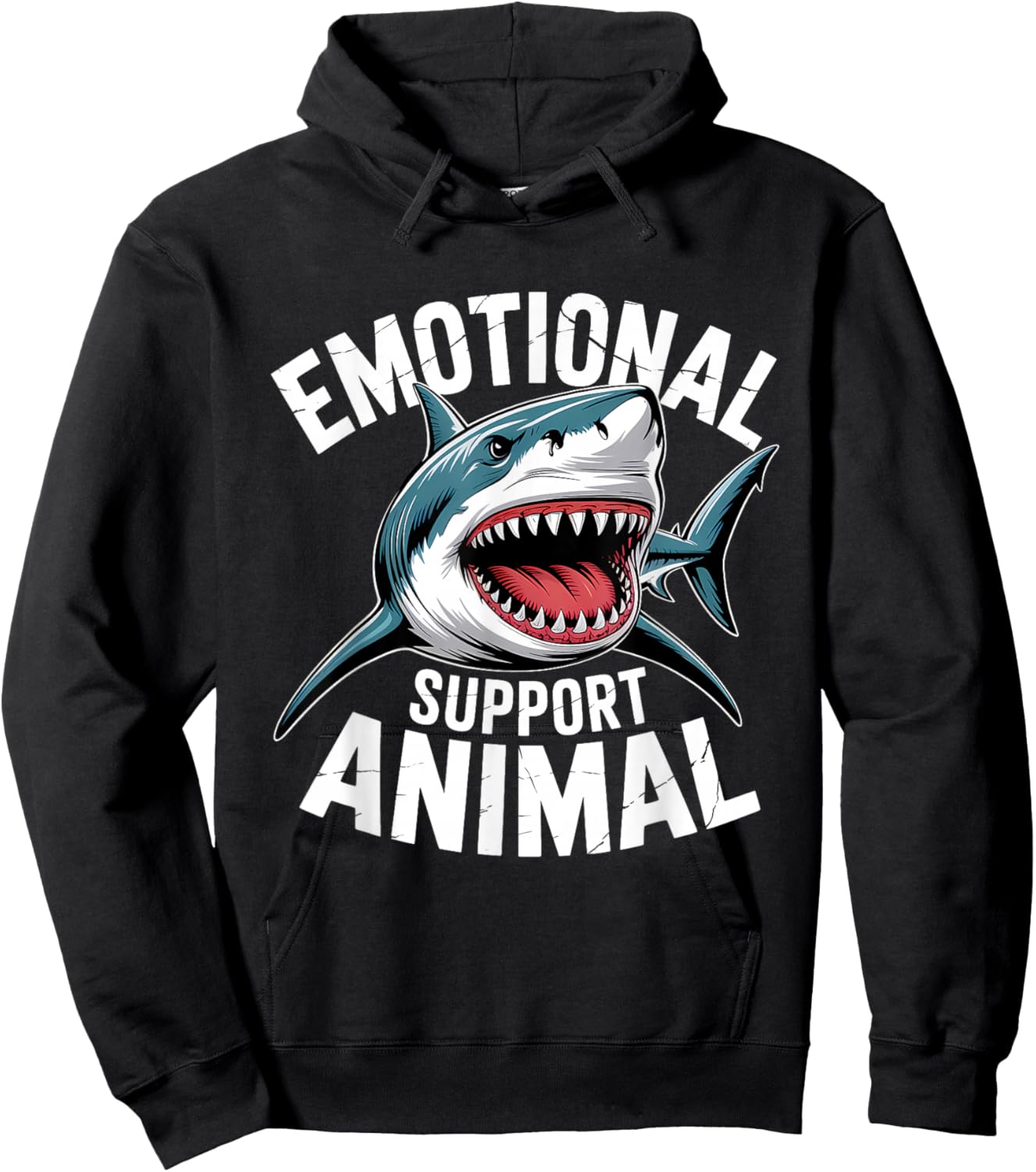 Emotional Support Animal Shark Hoodie - Hoodie | Black