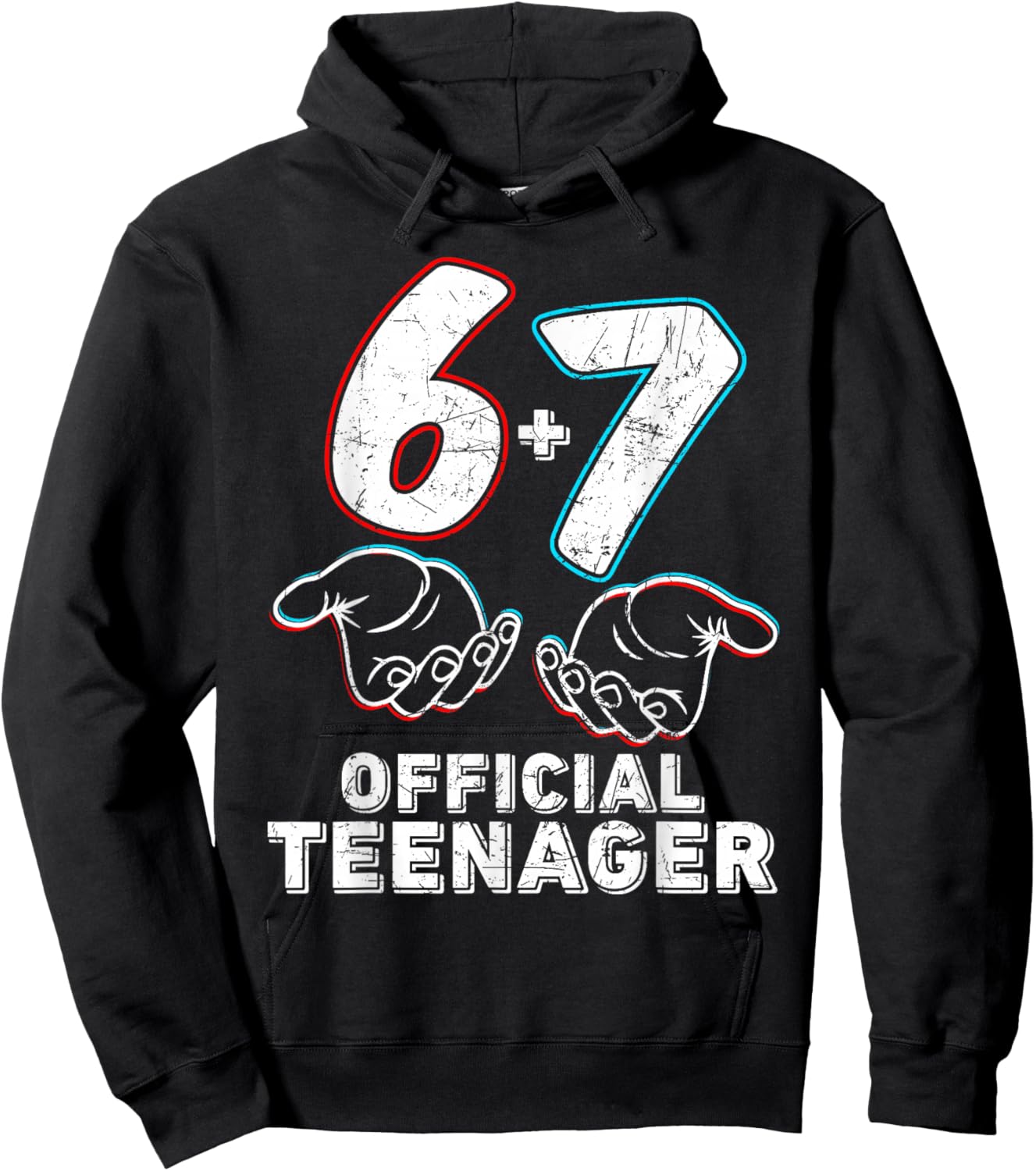 6+7 Year Old Boys Girls Teenager 13th Birthday Funny 67 Hoodie - Hoodie | Black