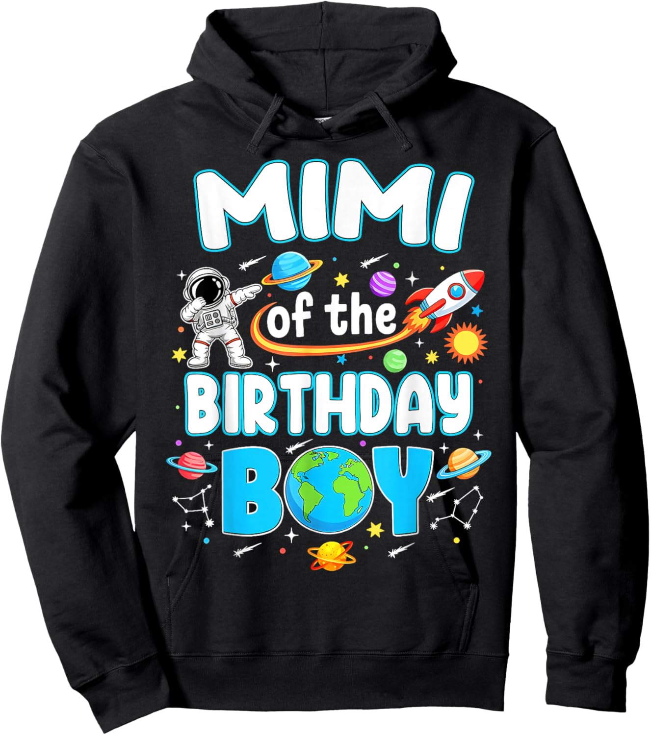 Mimi of The Birthday Boy Astronaut Family Space Planets Hoodie - Hoodie | Black