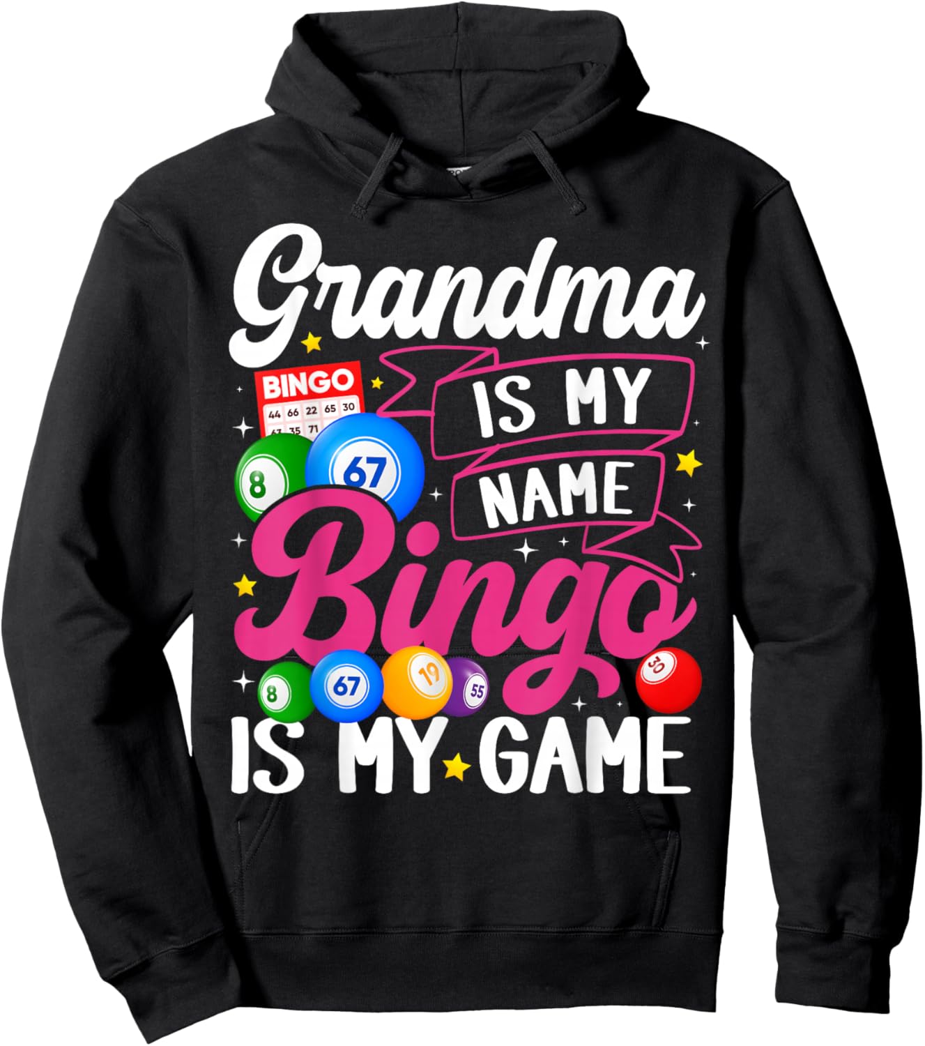 Grandma Bingo Player Funny Bingo Quote Design Hoodie - Hoodie | Black