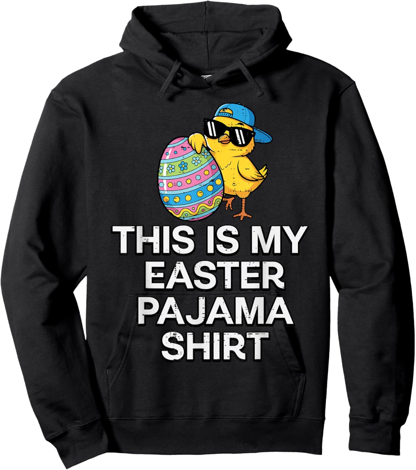 This is My Easter Pajama Shirt Chick Egg Boys Kids Men Women Hoodie - Hoodie | Black