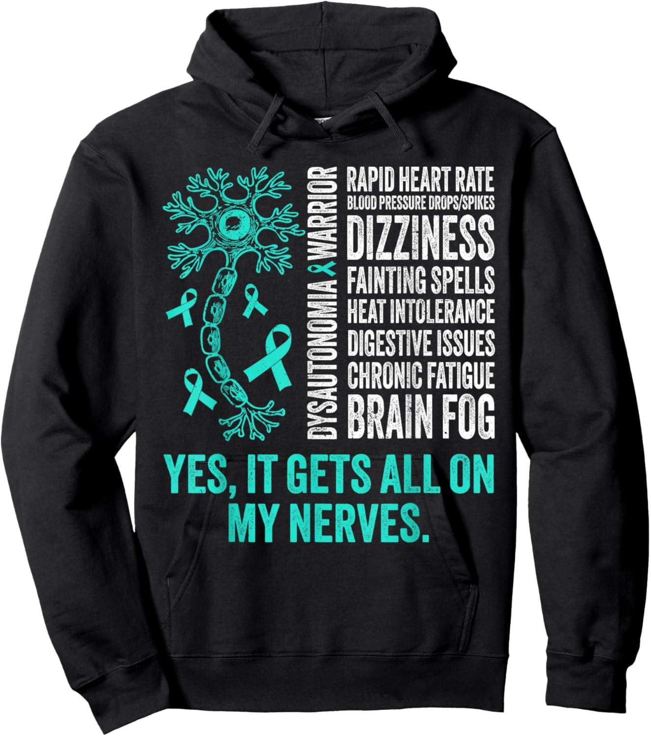 Dysautonomia Warrior Dysautonomy Awareness Pots Warrior Hoodie - Hoodie | Black