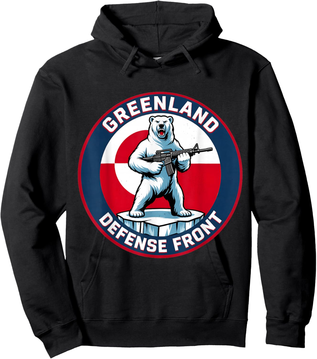 Greenland Defense Front Polar Bear Greenland is not for Sale Hoodie - Hoodie | Black