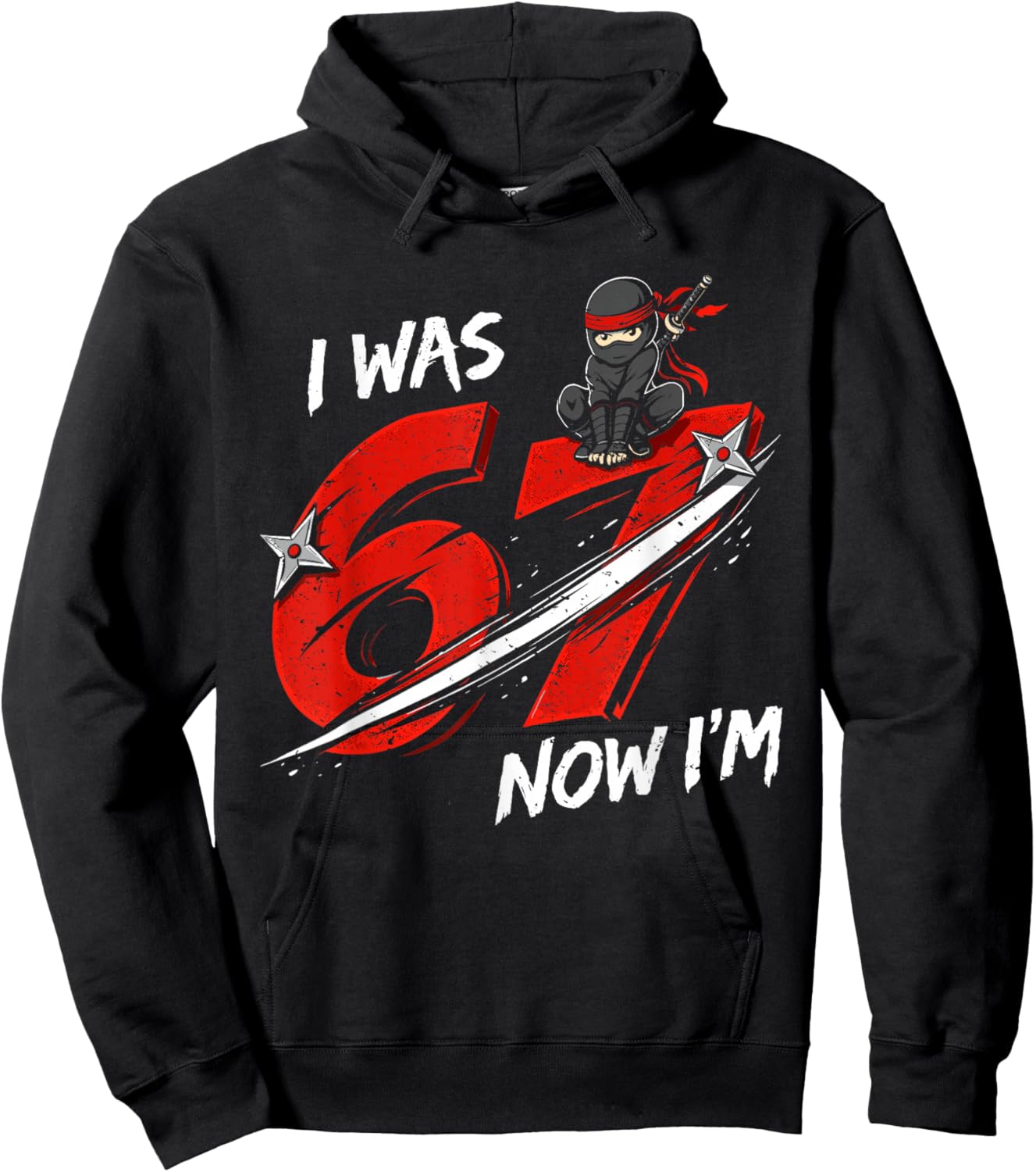 7 Year Old Ninja Birthday Funny I was Six Now I'm Seven 67 Hoodie - Hoodie | Black