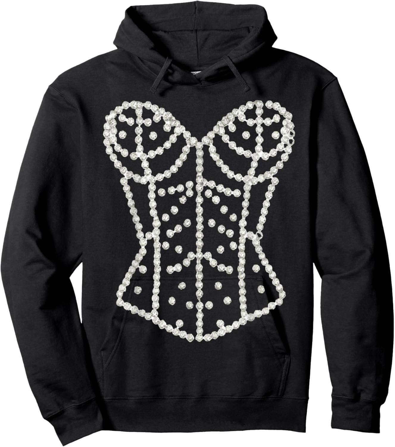 Corset Showgirl Inspired Retro Concert Outfit, Halloween Hoodie - Hoodie | Black