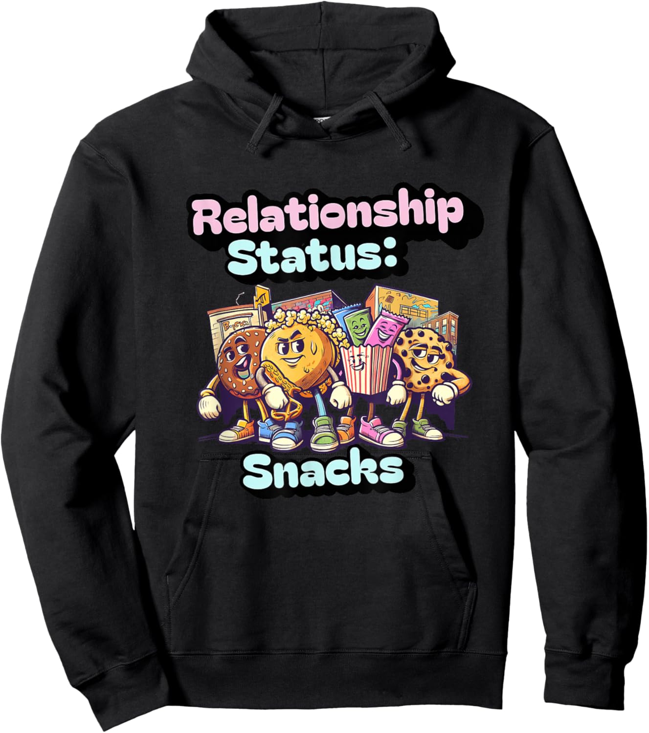 Relationship Status: Snacks – Funny Food Lover Graphic Hoodie - Hoodie | Black