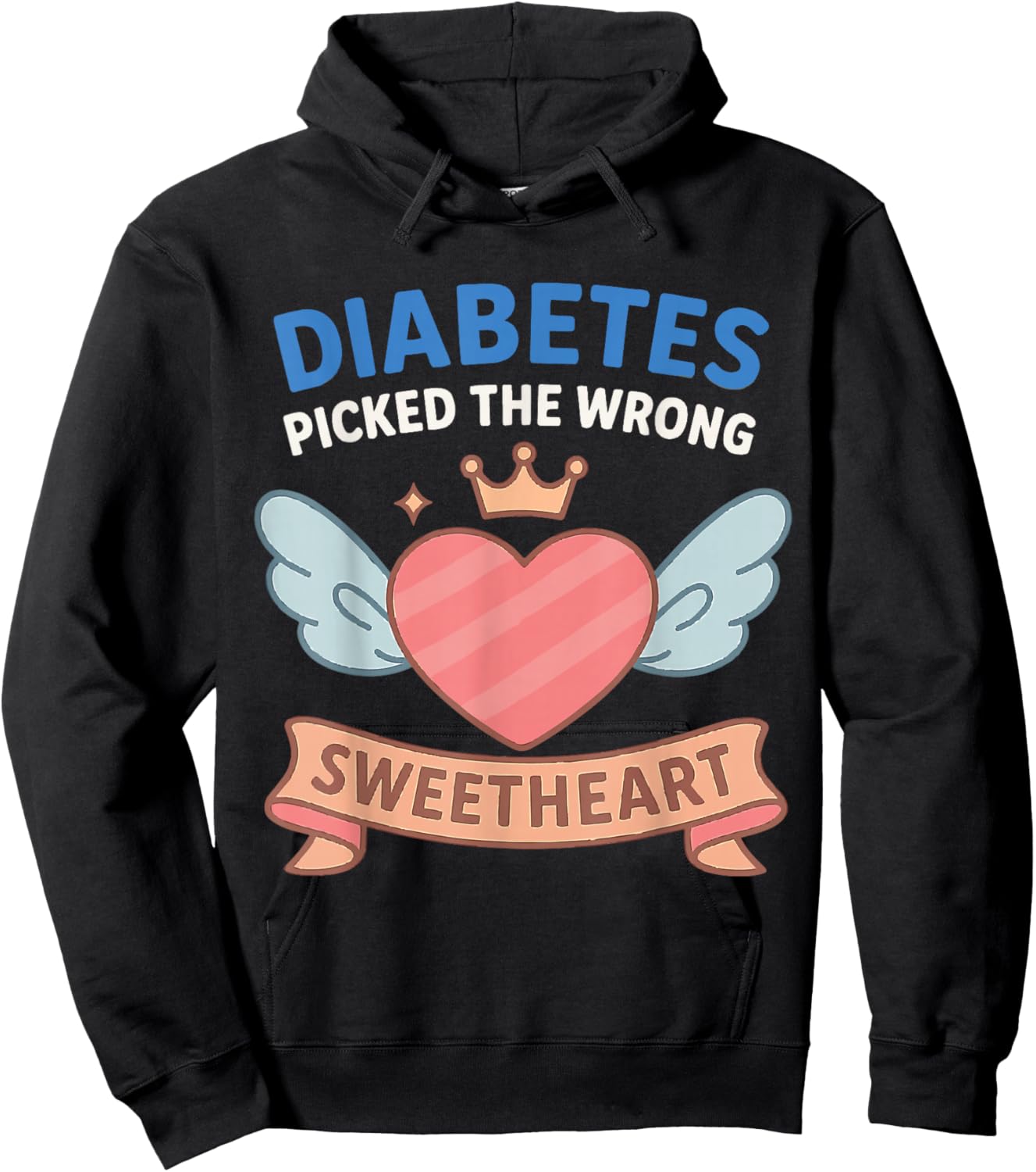 Diabetes Picked The Wrong Princess,Type 1 Diabetes Awareness Hoodie - Hoodie | Black