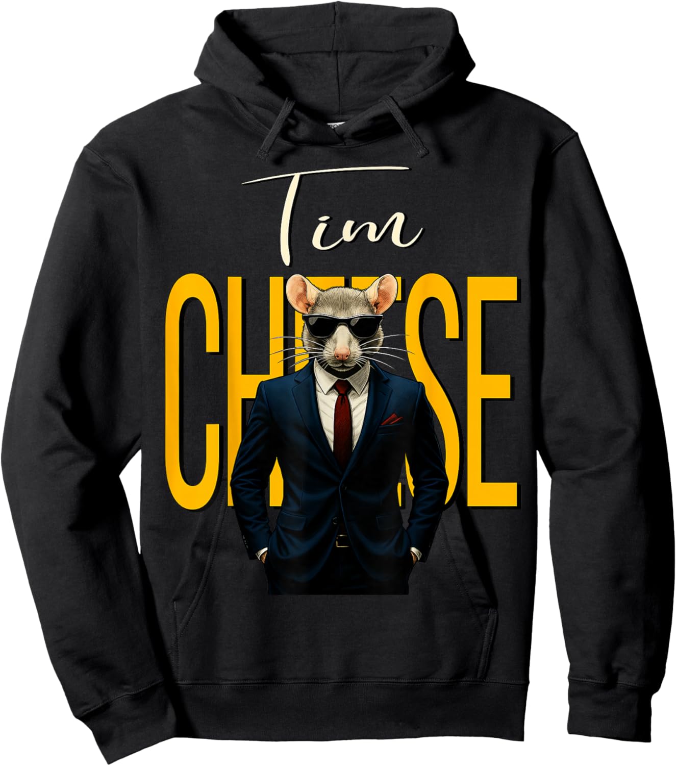 Tim Cheese - Funny Secret Agent Mouse Brainrot Kids Gaming Hoodie - Hoodie | Black