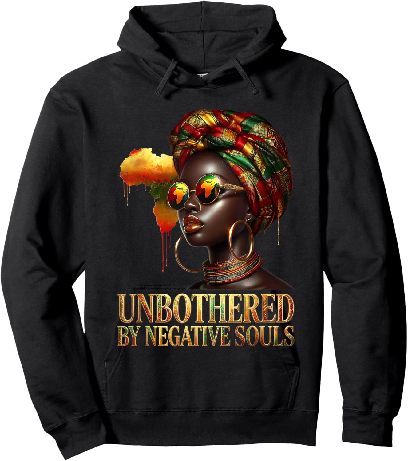 Unbothered Melanin Queen Black Woman Pride Strong Hoodie - Hoodie | Black