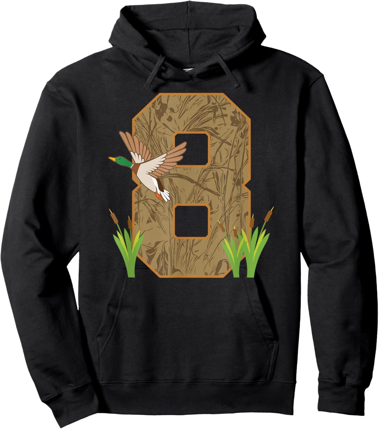 8th Hunting Birthday 8 Year Old Hunter Birthday Party Hoodie - Hoodie | Black