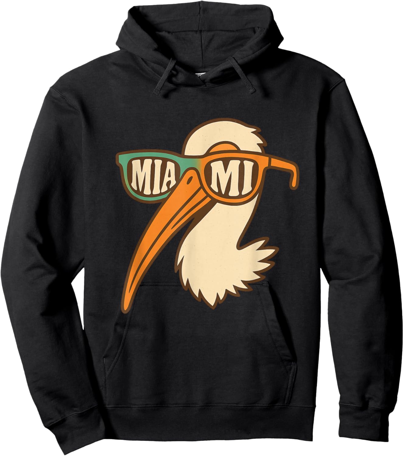 Hilarious American White Ibis Sunglasses Miami Apparel Hoodie - Hoodie | Black