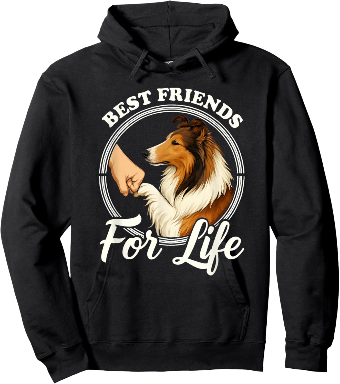 Rough Collie Dog Lover Design Beautiful Collie Hoodie - Hoodie | Black