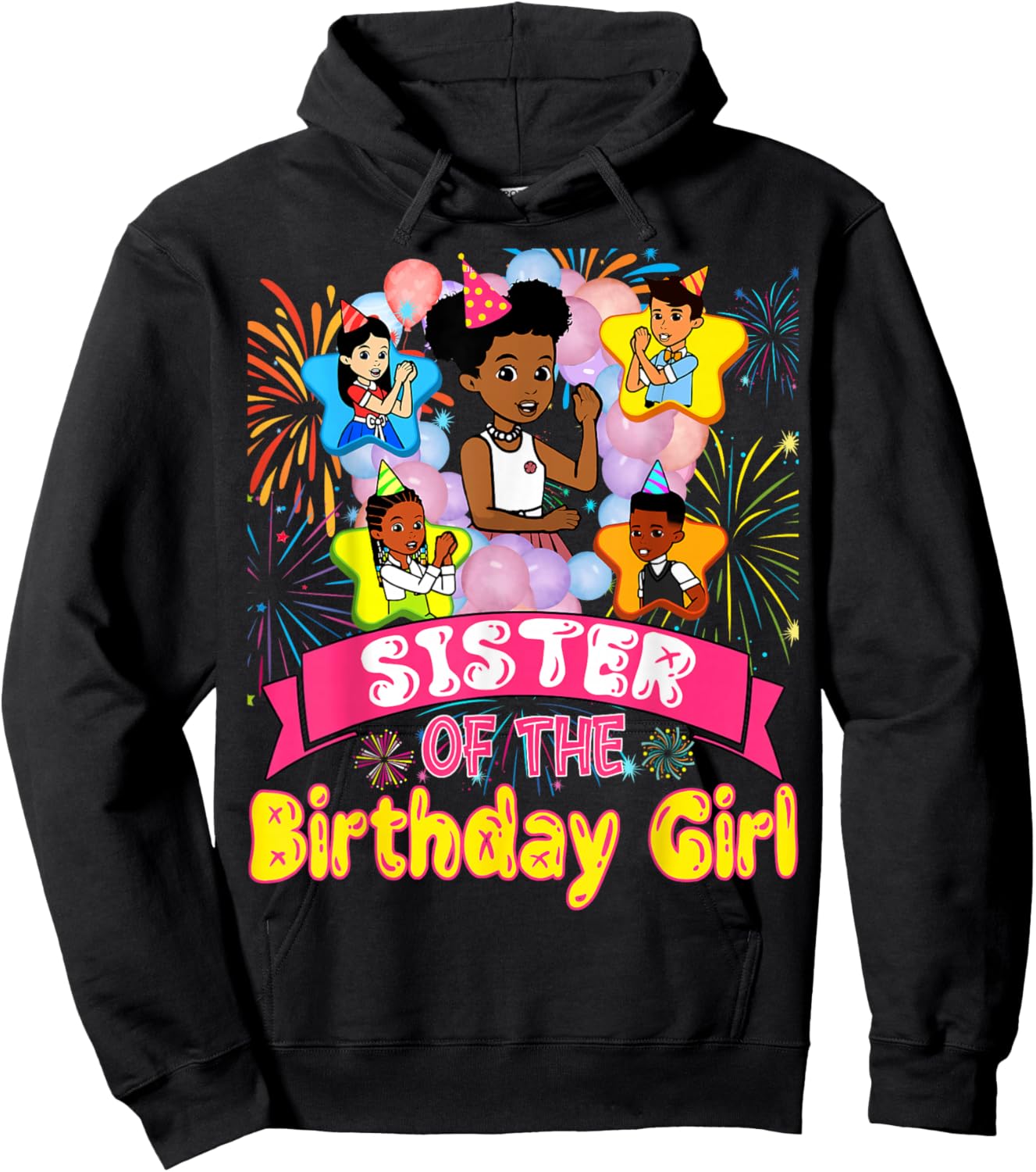 Sister of Birthday Girl Gracie Birthday Dolls Girl Party Hoodie - Hoodie | Black