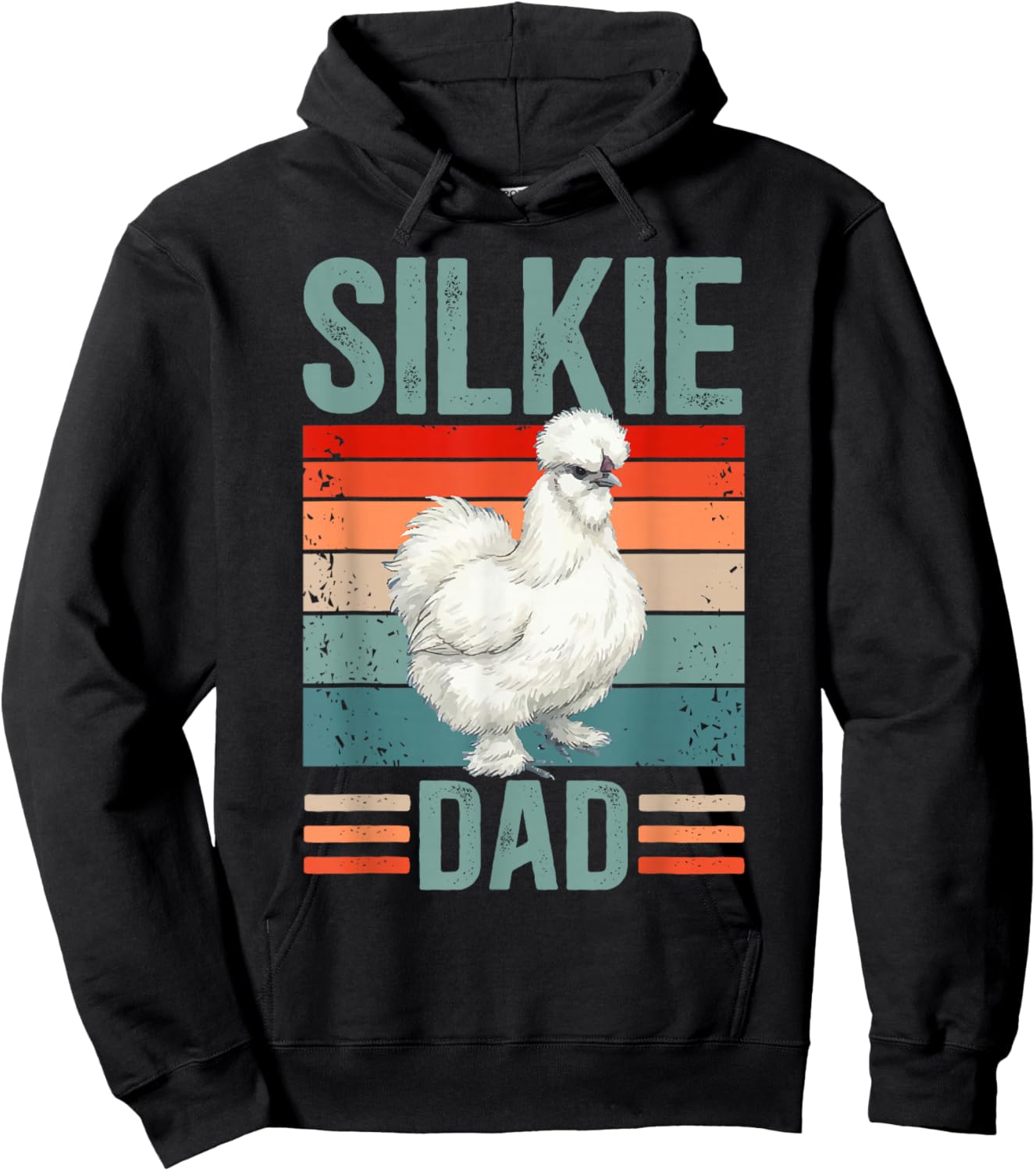 Proud Silkie Chicken Dad Silkie Chicken Lover Hoodie - Hoodie | Black