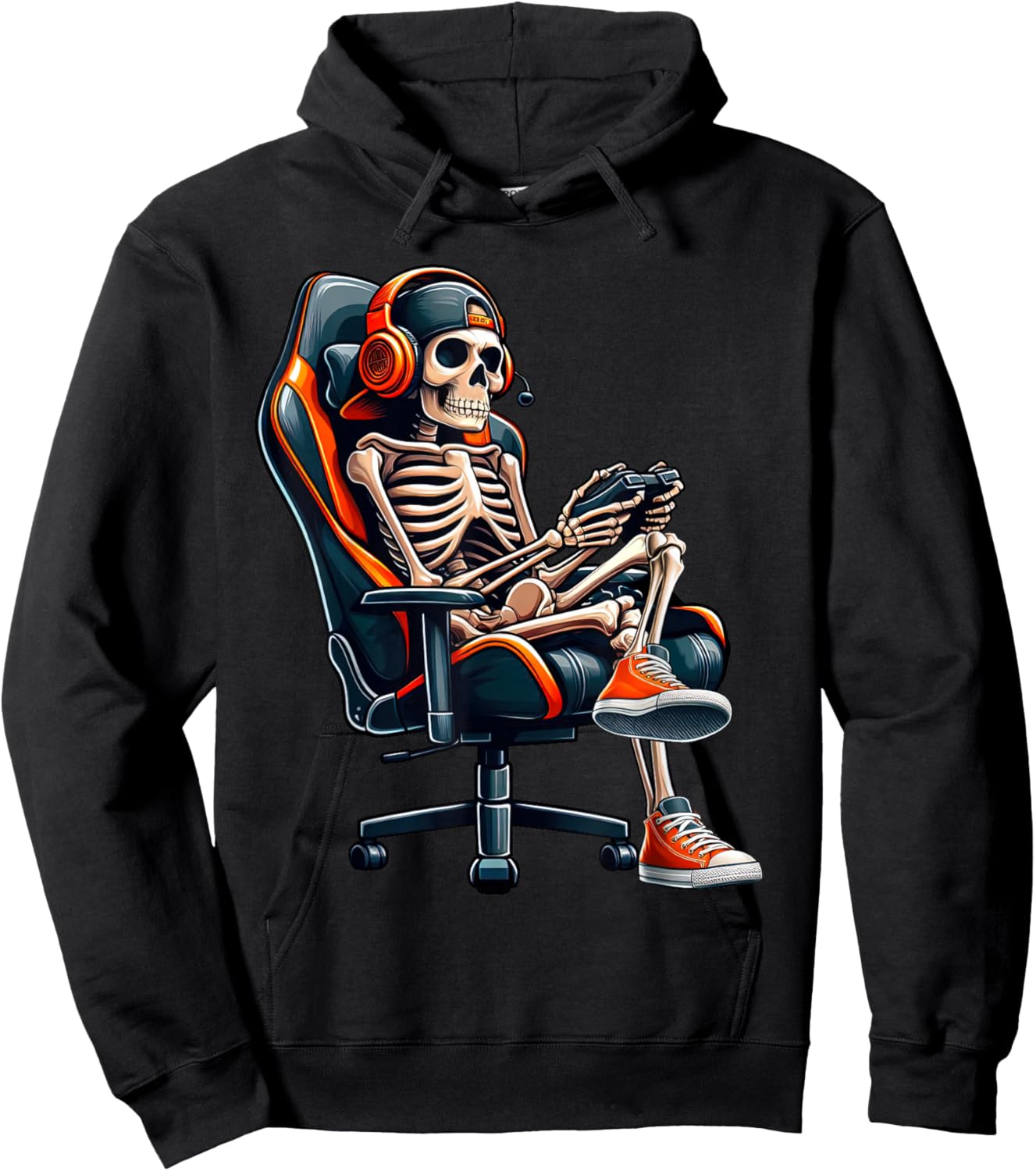 Halloween Shirts Skeleton Gamer Video Gaming Boys Men Kids Hoodie - Hoodie | Black