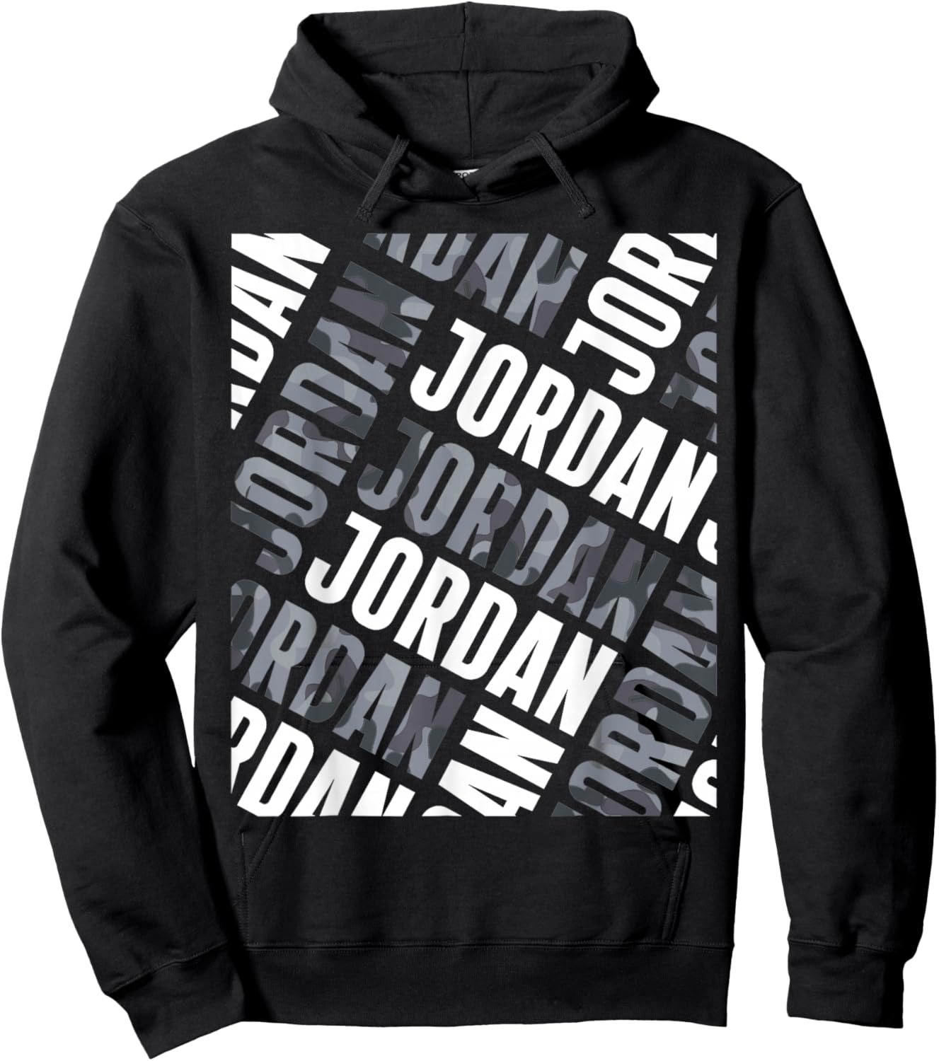 Diagonal Jordan Pattern Jordan Grey Camo Pattern Men Women Hoodie - Hoodie | Black