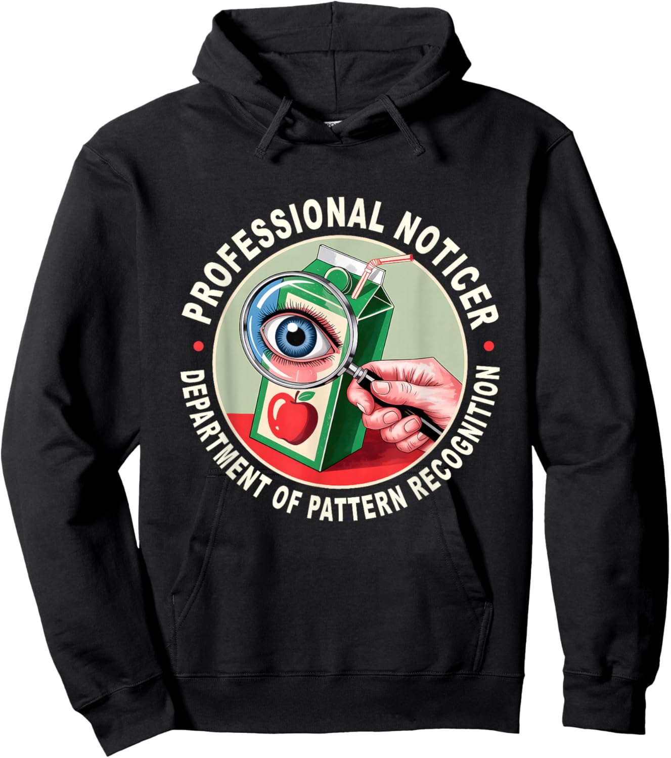 Retro Professional Noticer Department of Pattern Recognition Hoodie - Hoodie | Black