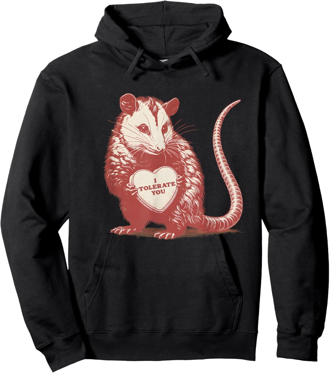 I Tolerate You Opossum Meme Valentine Possum Valentines Hoodie - Hoodie | Black